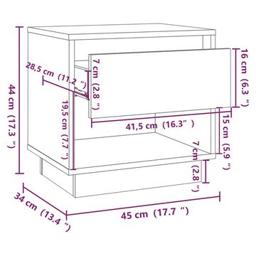 vidaXL Nachttisch Nachttisch Räuchereiche 45x34x44 cm Holzwerkstoff (1-St)