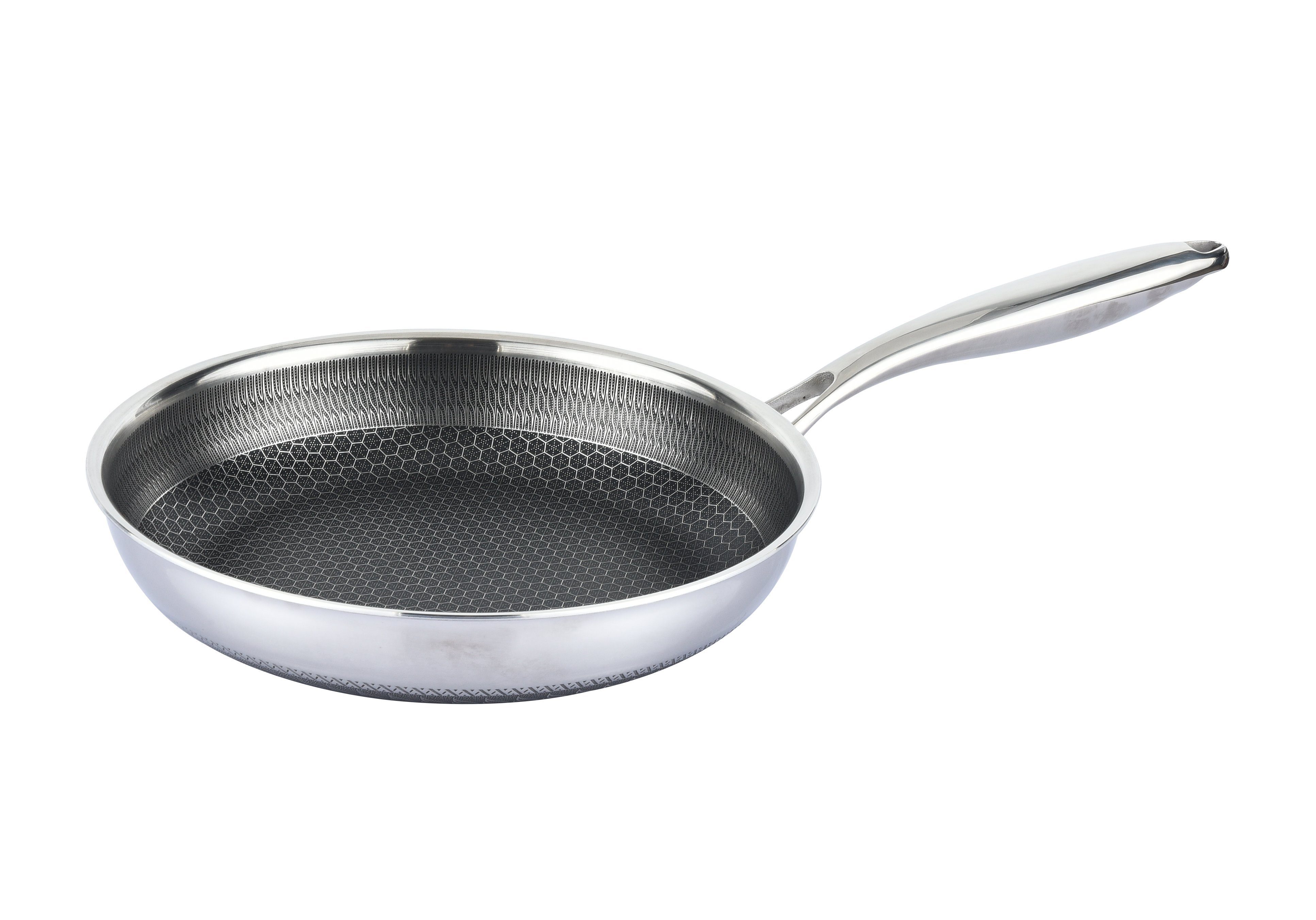 Cheffinger Bratpfanne Bratpfanne 18/10 Edelstahl Wabenstruktur Ø24cm Induktion Antihaft, (1-tlg)
