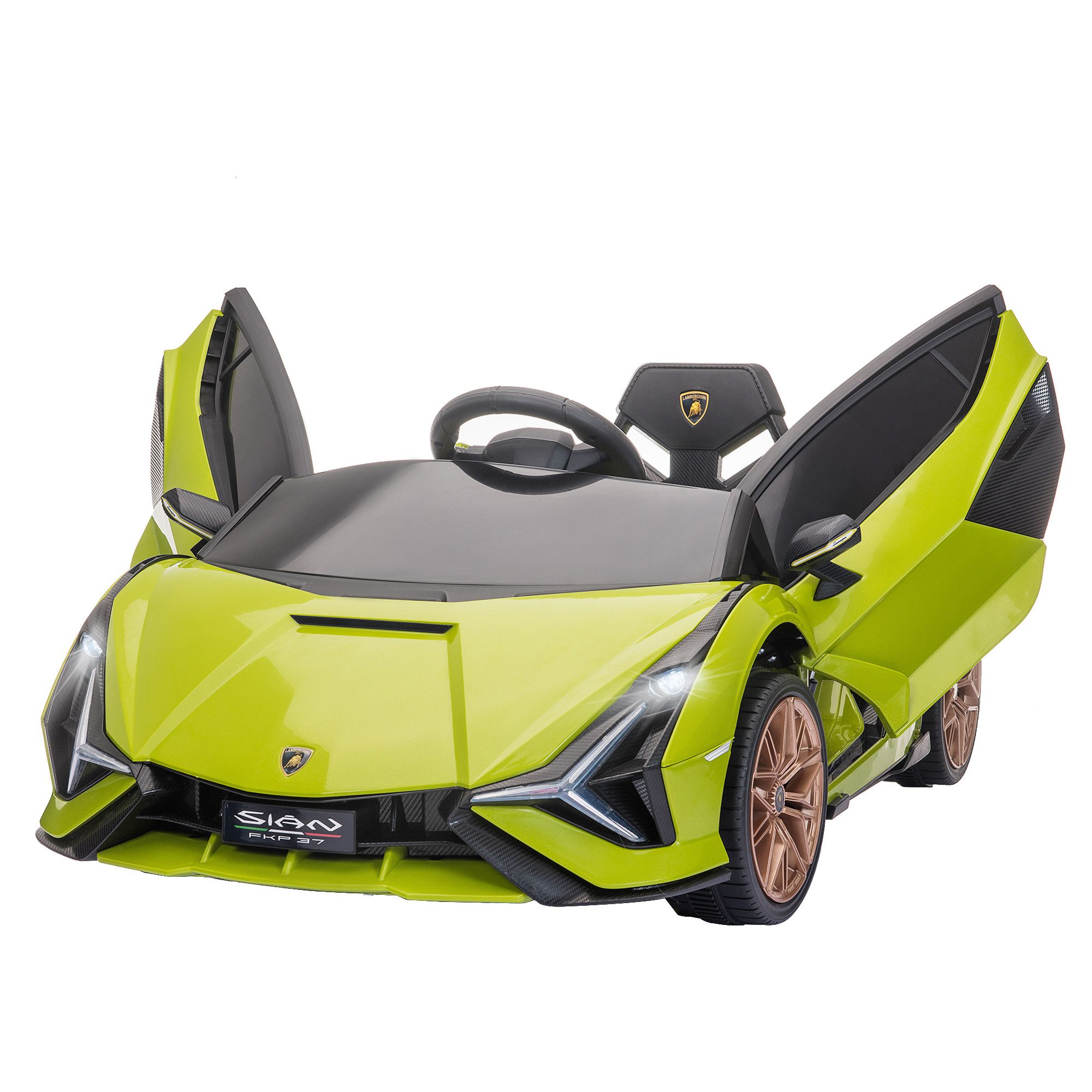 HOMCOM Elektro-Kinderauto 12V Kinderauto mit 2,4G Fernbedienung, 2 Motor, Elektrofahrzeug, Belastbarkeit 25 kg, (1-tlg), für 3-5 Jahre Kinder, Grün