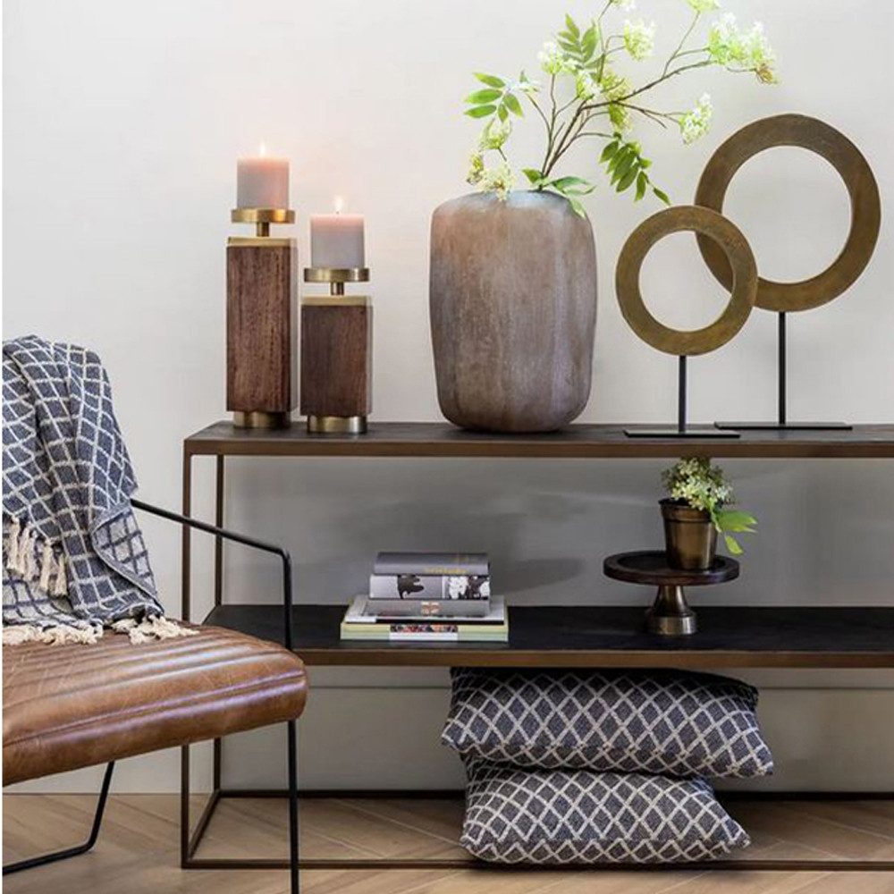 Light & Living Kerzenhalter Kerzenständer BURATA Light & Living Kerzenhalter 12x12x28 Braun/Bronze