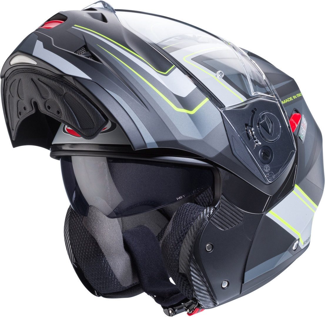Caberg Motorradhelm Duke X Tour Klapphelm, vorbereitet für Kommunikationssystem,integriertes Sonnenvisier