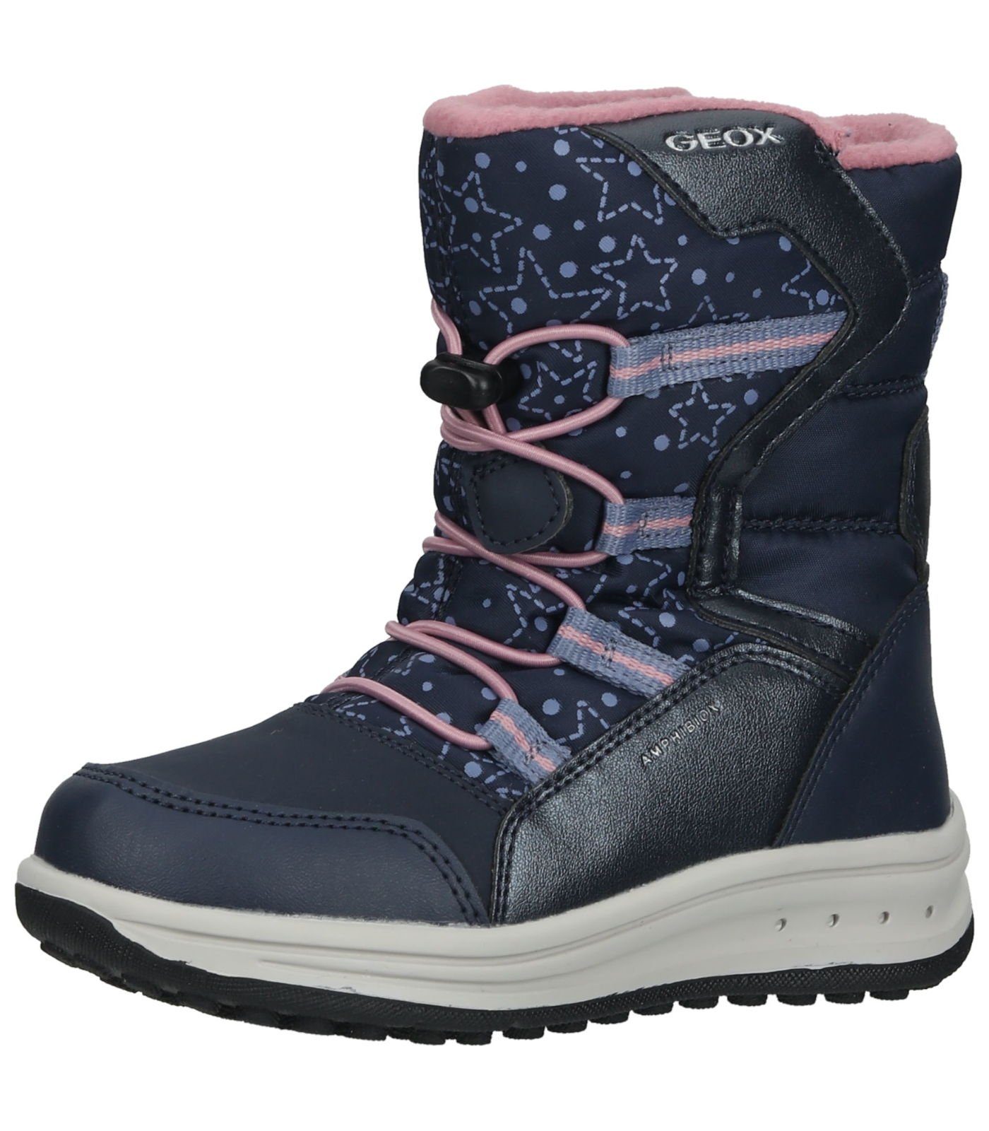 Geox Stiefel Lederimitat/Textil Winterstiefel Navy Pink