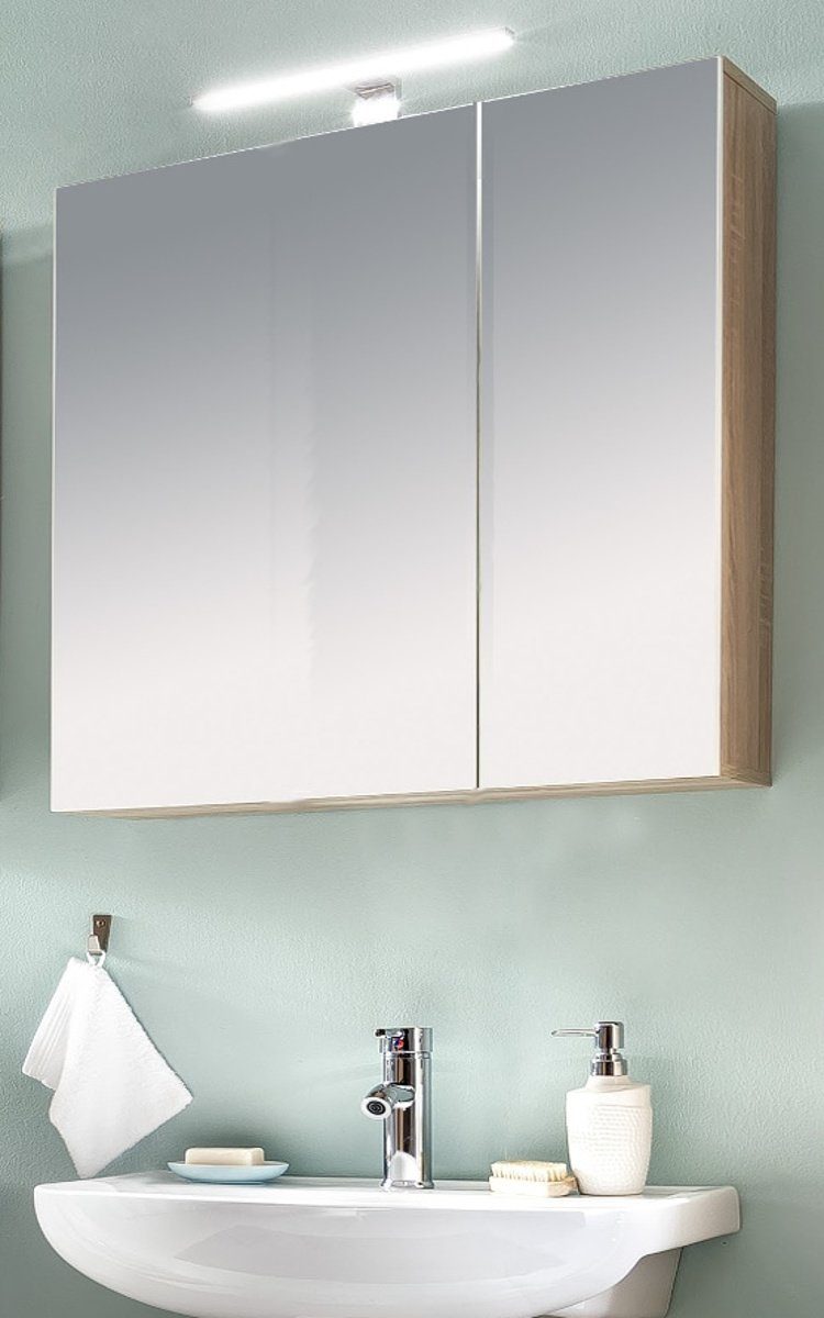 trendteam Badezimmerspiegelschrank Porto (in Eiche sägerau) Breite 65 cm