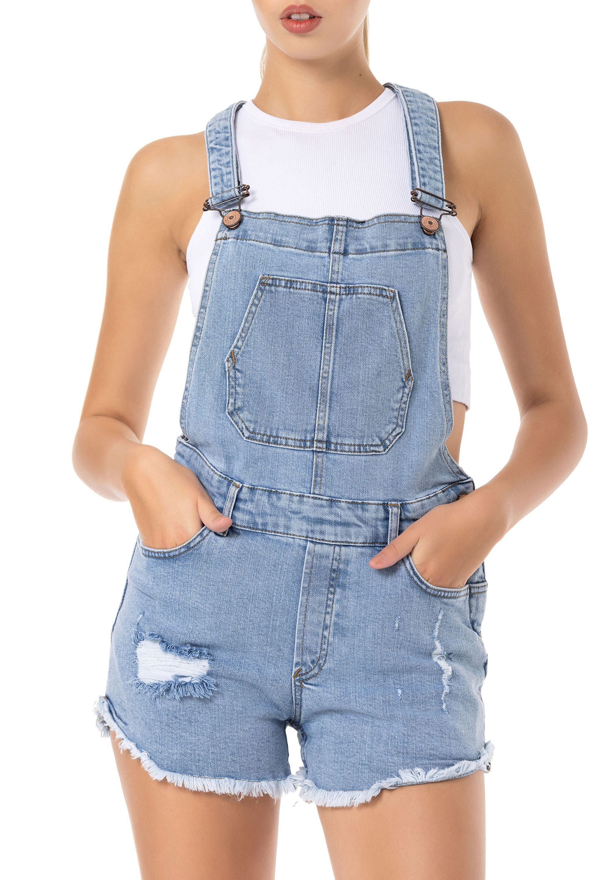 RedBridge Jeanslatzhose Premium Denim Jeansshorts günstig online kaufen