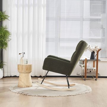 REDOM Schaukelstuhl Relaxsessel mit hoher Rückenlehne und Armlehnen (Schaukelsessel bequemer und markanter Stuhl), geeignet für Wohnzimmer und Schlafzimmer
