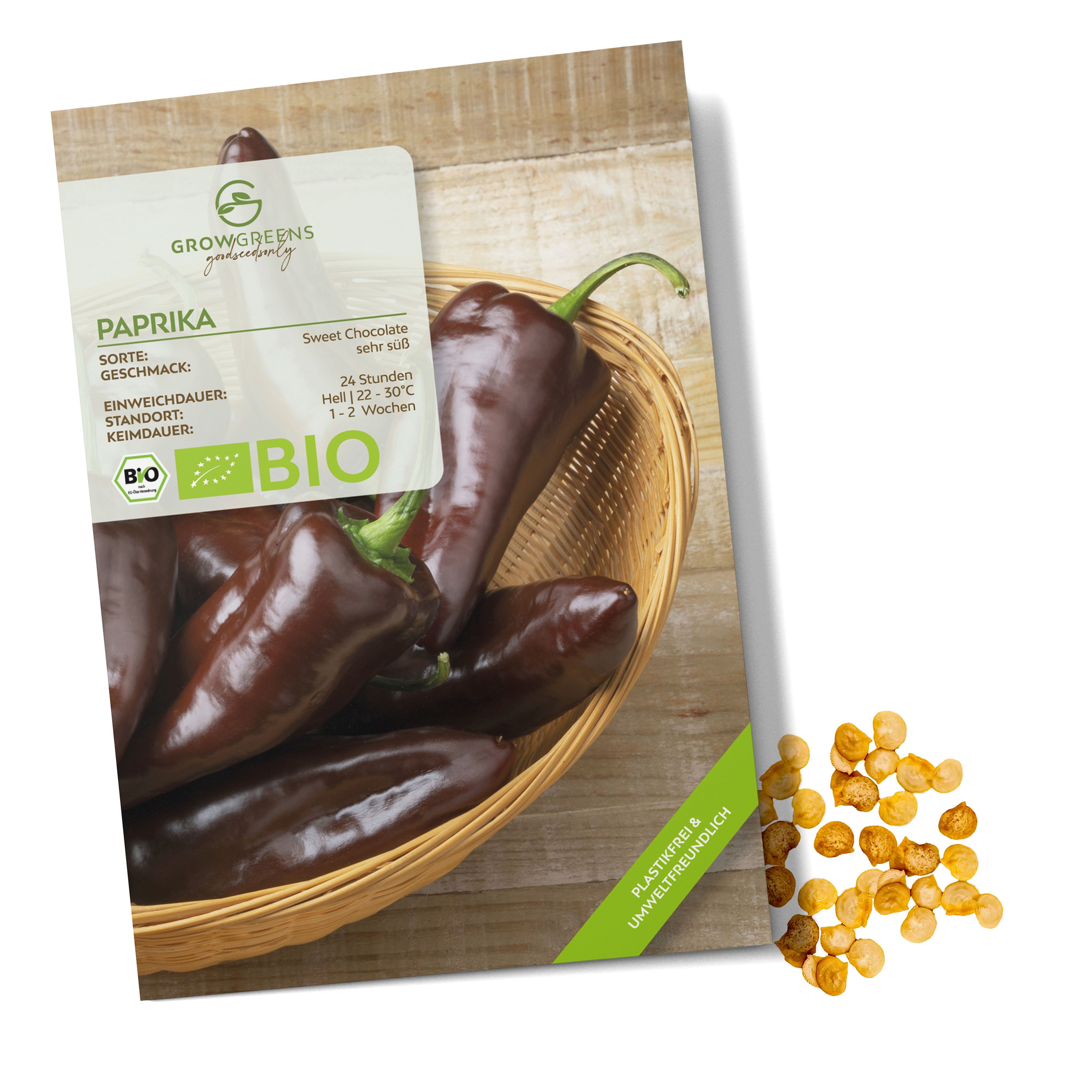 Gemüsesamen BIO Paprika Samen (Sweet Chocolate) - Paprika Saatgut (10 Korn)