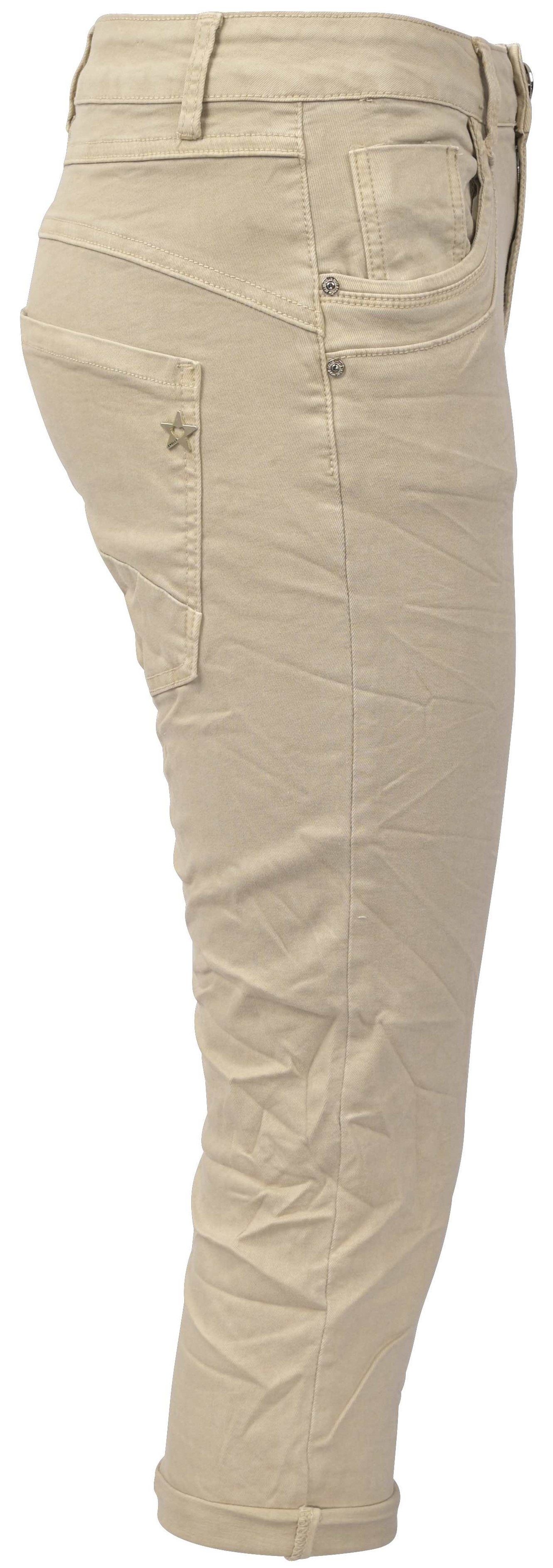 Jewelly Regular-fit-Jeans Capri Jeans im Crash-Look, günstig online kaufen