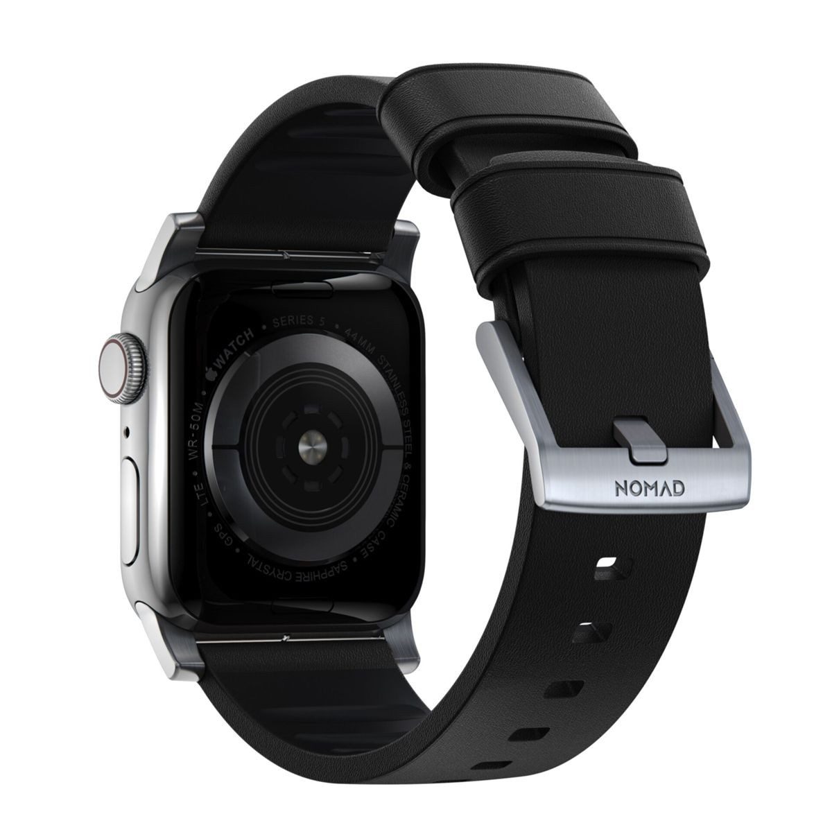 Nomad Smartwatch-Armband Active Leather Band Pro Connectr Silver