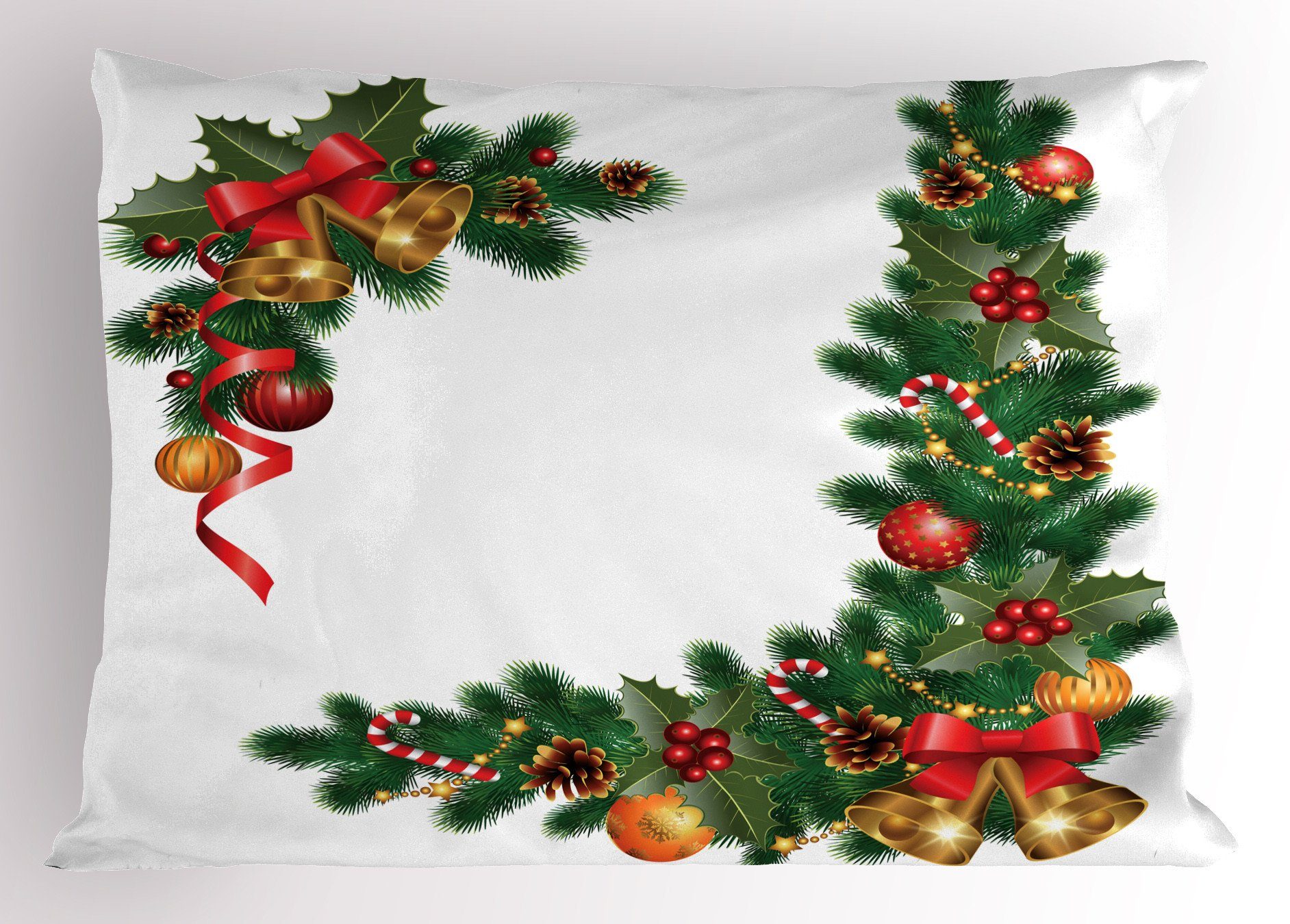 Kissenbezüge Dekorativer Standard King Size Gedruckter Kissenbezug, Abakuhaus (1 Stück), Weihnachten Bäume mit Verzierungen