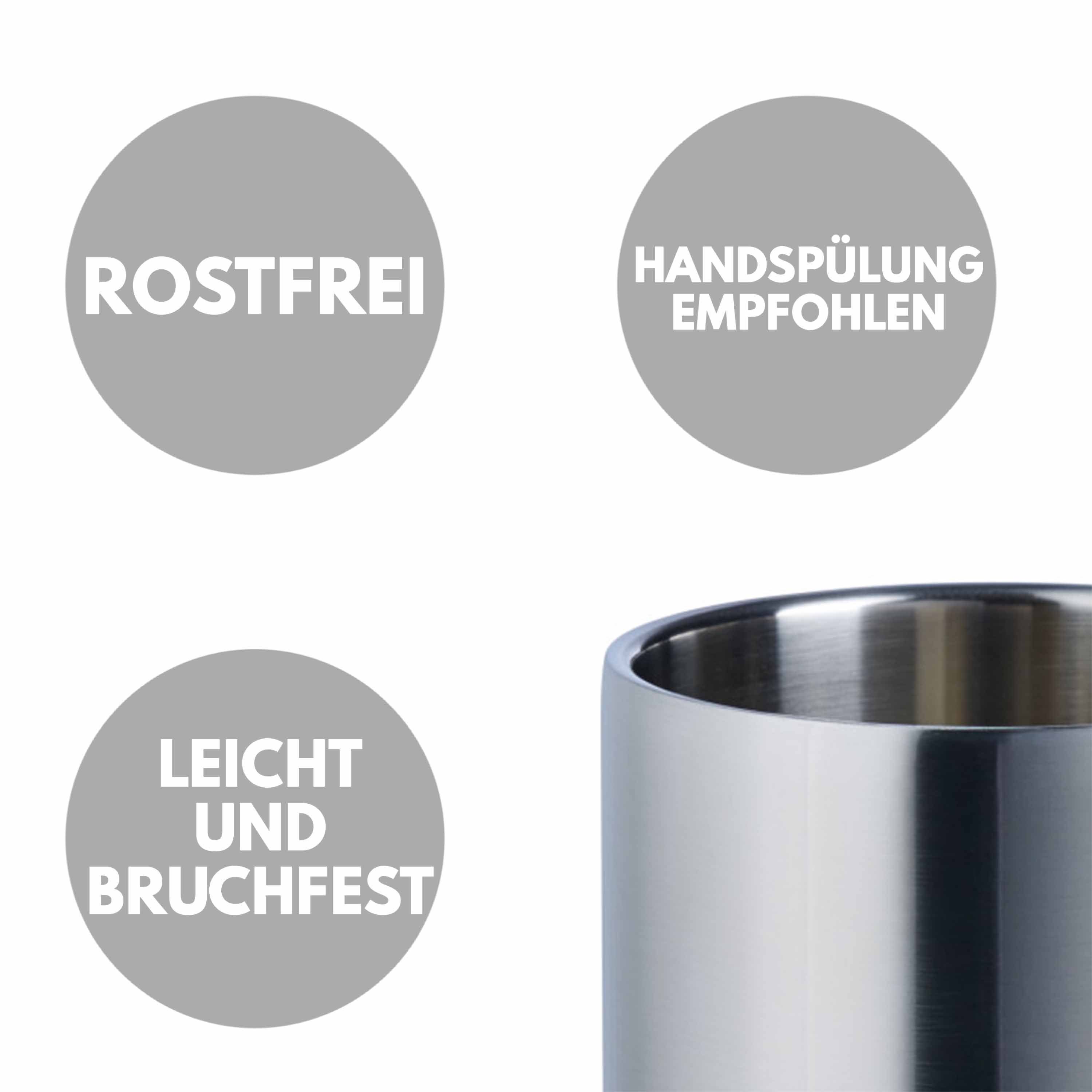 Tasse mit Edelstahl Spruch für Trendation Geschenke Handwerk Silber Handwerker KaffeeEde Thermotasse