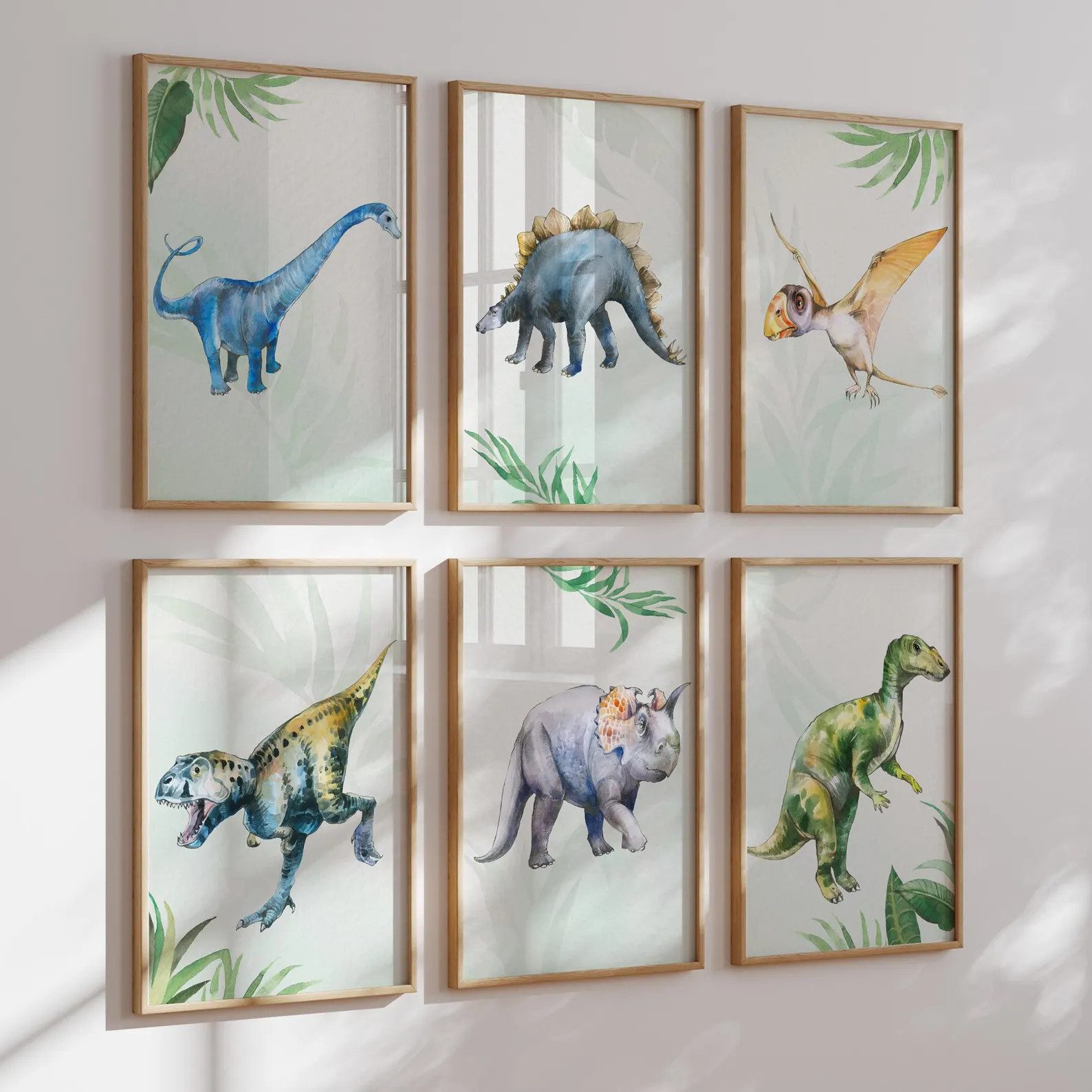 MeinBaby123® Poster Dinosaurier Poster, Dinosaurier Bilder, Babyzimmer Deko, Kinderzimmer Wandbilder