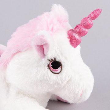 Habibi Plush Wärmekissen Habibi Plush Premium Wärmetier Pegasus Horn weiß rosa Hirse Füllung