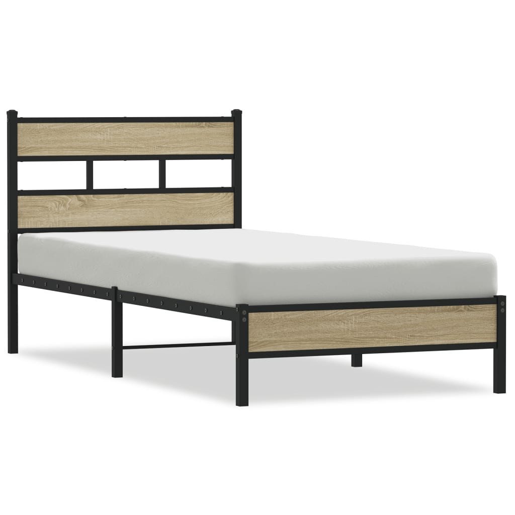 vidaXL Bett Bettgestell ohne Matratze Sonoma-Eiche günstig online kaufen