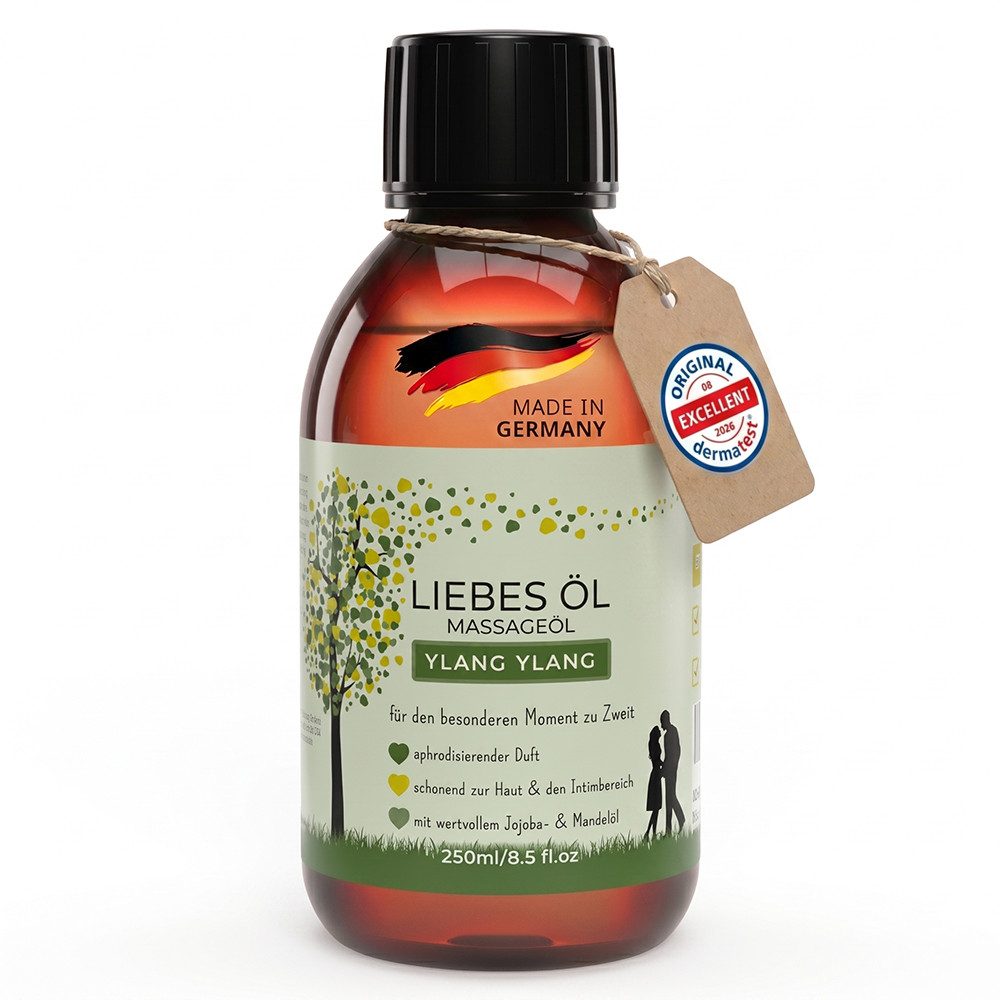 MakeLove Massageöl Sinnliches Liebesöl Pflegeöl für Partnermassagen & Ganzkörper-Massagen 250ml, Ylang Ylang
