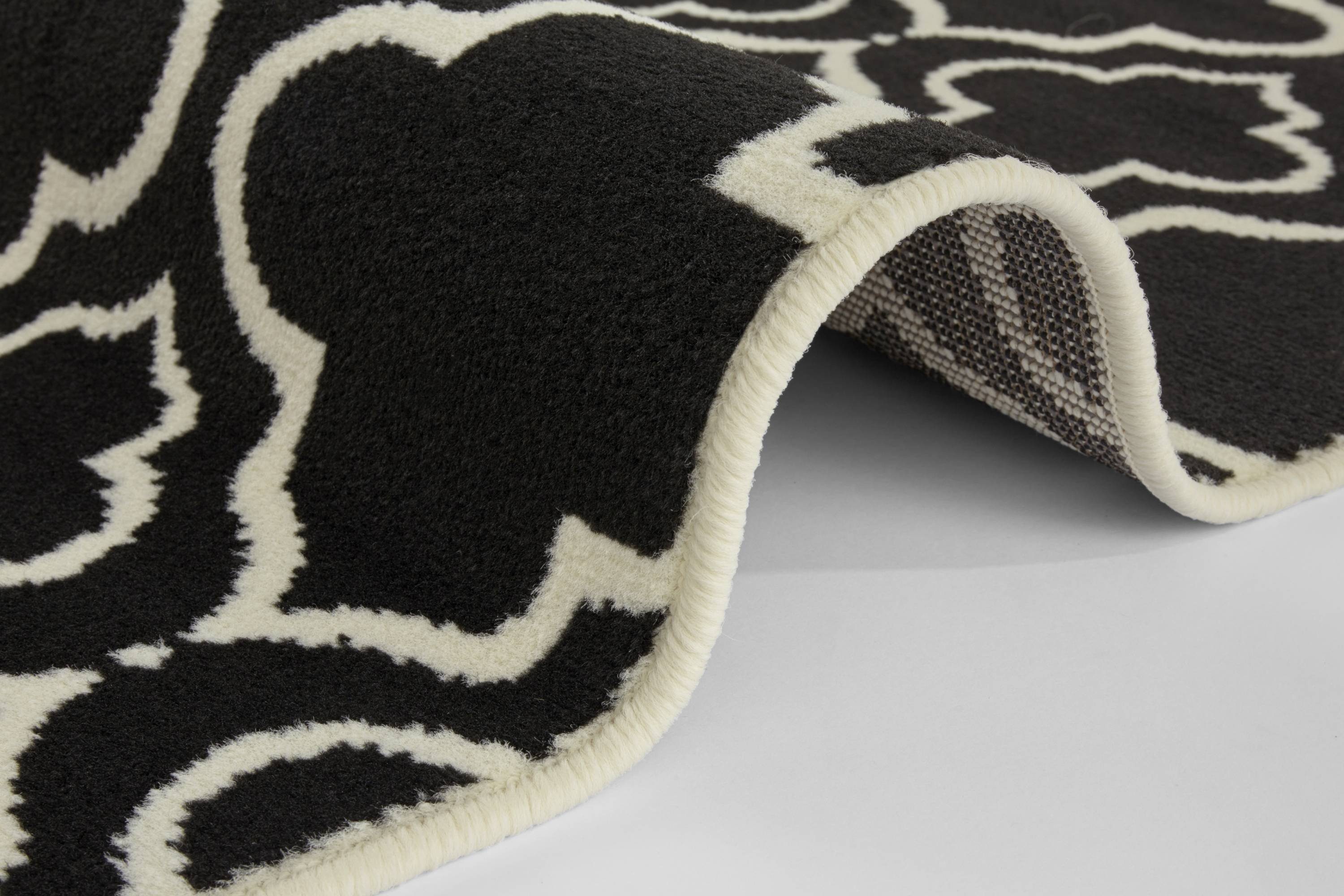 Designteppich MELLE, GMD Living, rechteckig, mm, schwarz x 8 170 cm Höhe: 120 creme, Velours Design-Teppich, hochwertiger