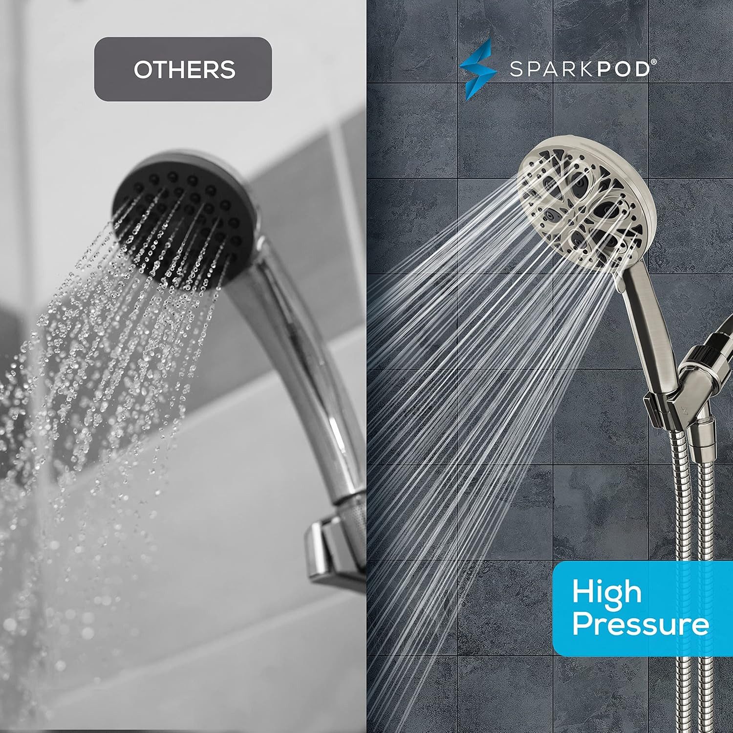 sparkpod Duschbrause Premium 10-Strahl Hochdruck Handbrause günstig online kaufen