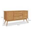 IDIMEX Sideboard TIVOLI, Wohnzimmer Kommode aus Massivholz mit Schubladen Skandi Eiche Finish