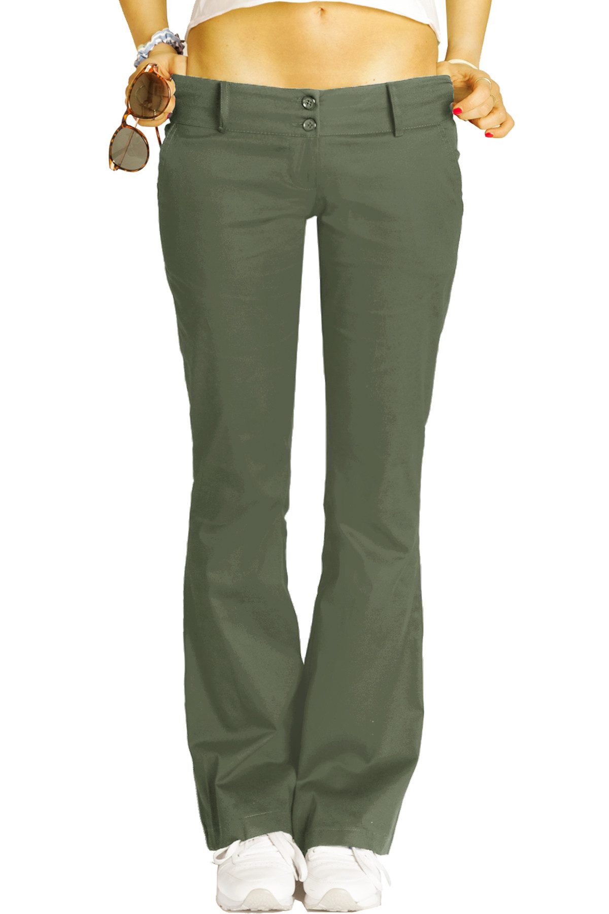 be styled Chinohose Stoffhose, Chino, Bootcut Hüfthose mit Stretch - Damen - h17a-A