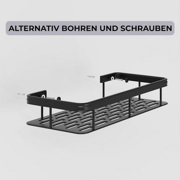 LIEBHEIM Duschablage Duschkorb Badregal ohne Bohren - Industrie Klebeband - Aluminium, 1-tlg.
