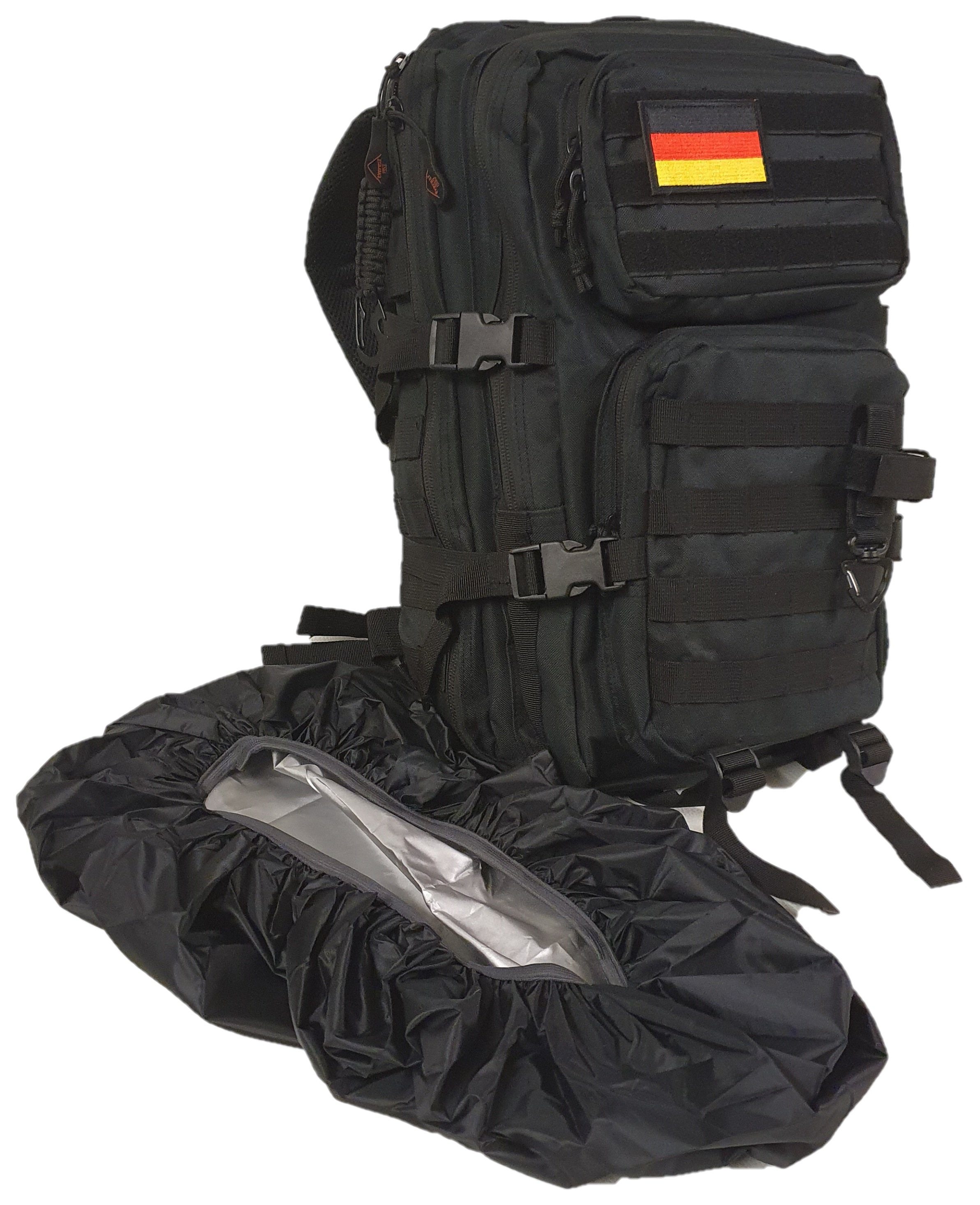 everest 1953 Wanderrucksack Tactic Outdoor Military Army Tactical 26 Liter schwarz Regencover