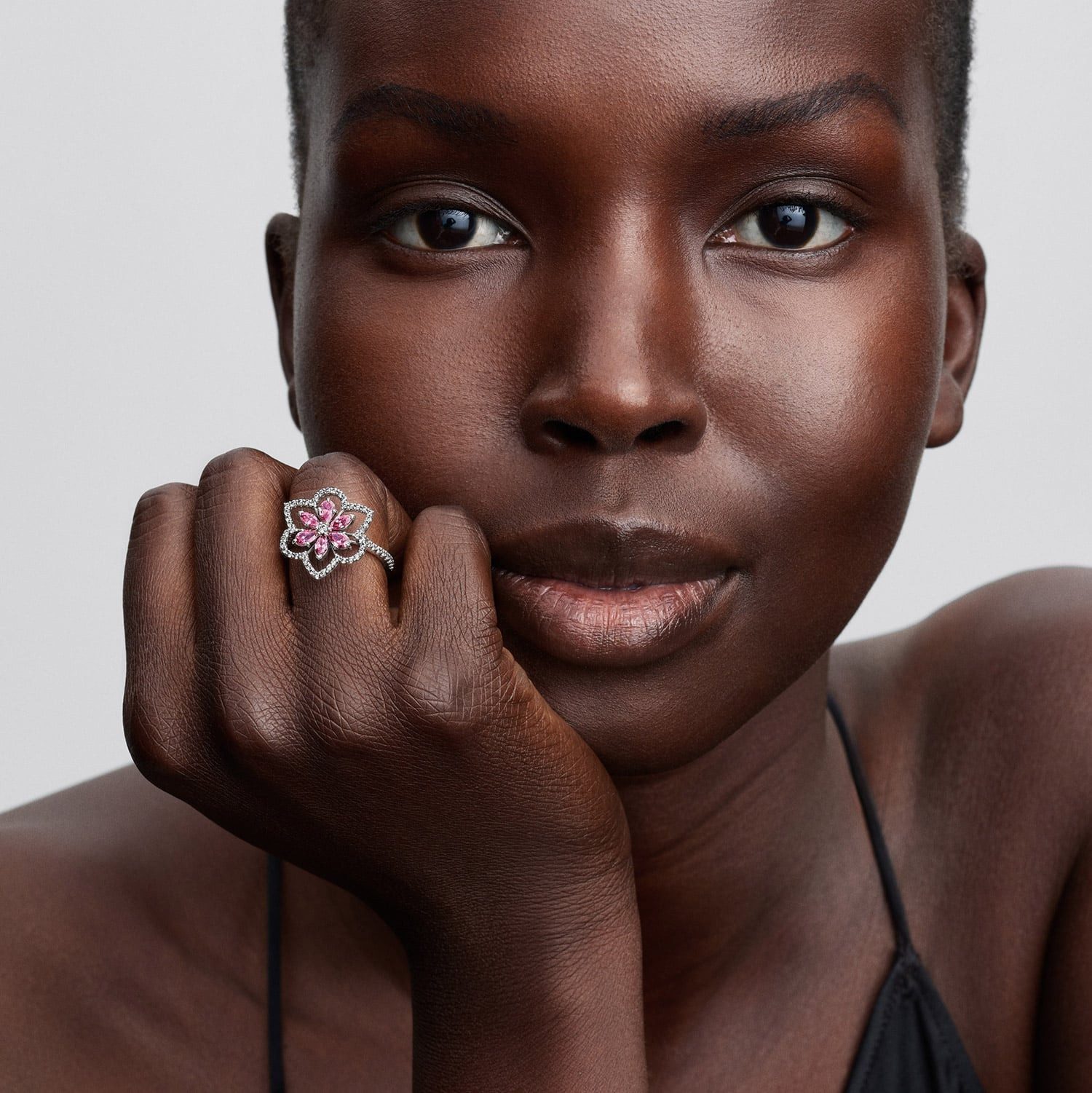 Pandora Silberring Silber Cocktailring für Doppelblume günstig online kaufen