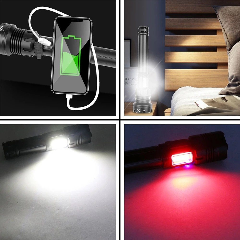 Taschenlampe LED 7 Lichtmodi Hell, USB Extrem GelldG Taschenlampe Taschenlampe LED
