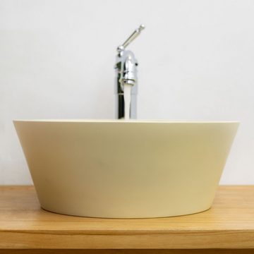 wohnfreuden Aufsatzwaschbecken Terrazzo Waschbecken TMO-02 40 cm in pastelgelb (Kein Set), 3_102225