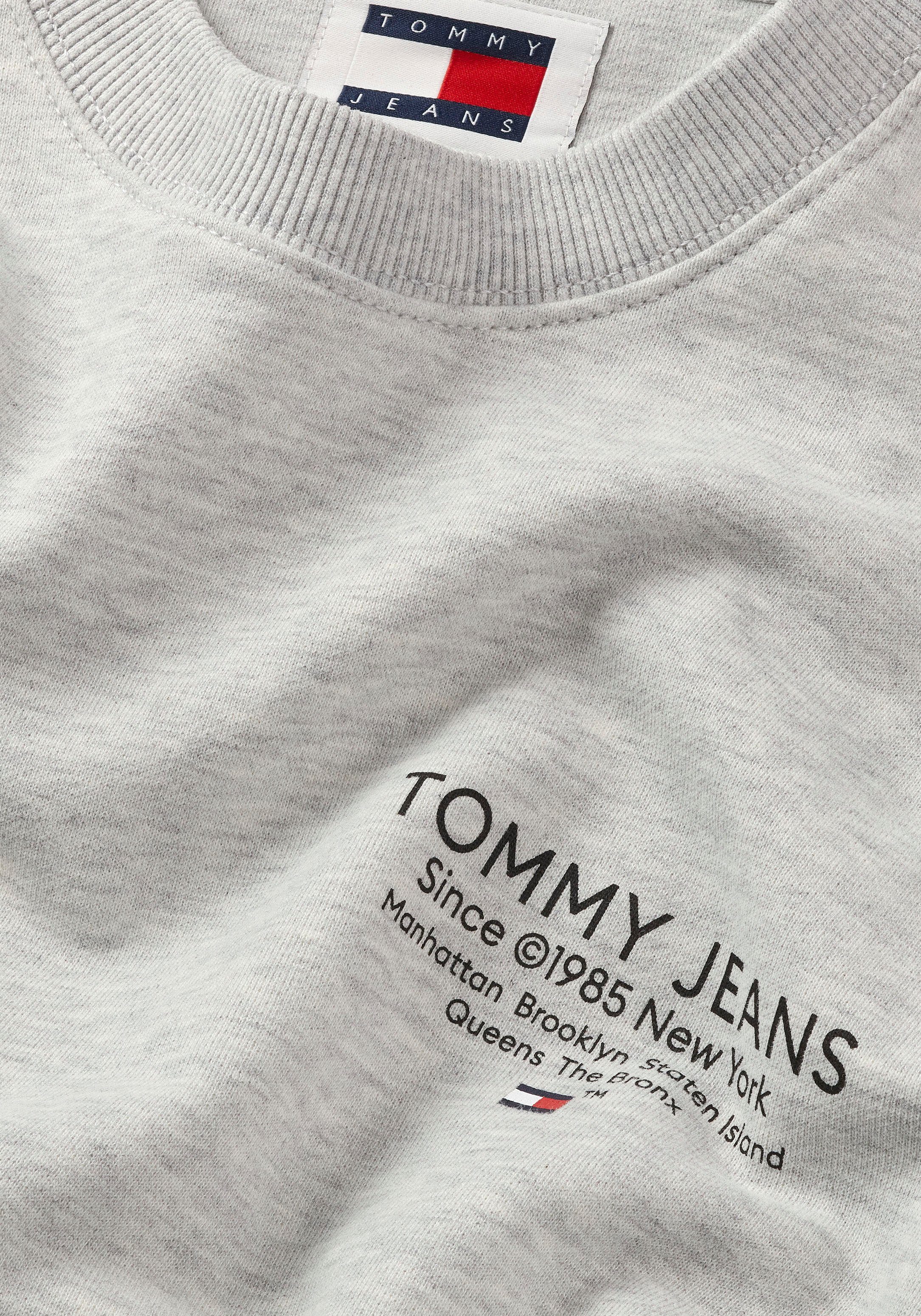 Tommy Jeans Sweatshirt TJM ESSENTIAL CREW Aufdruck GRAPHIC mit REG Jeans Silver Tommy Grey