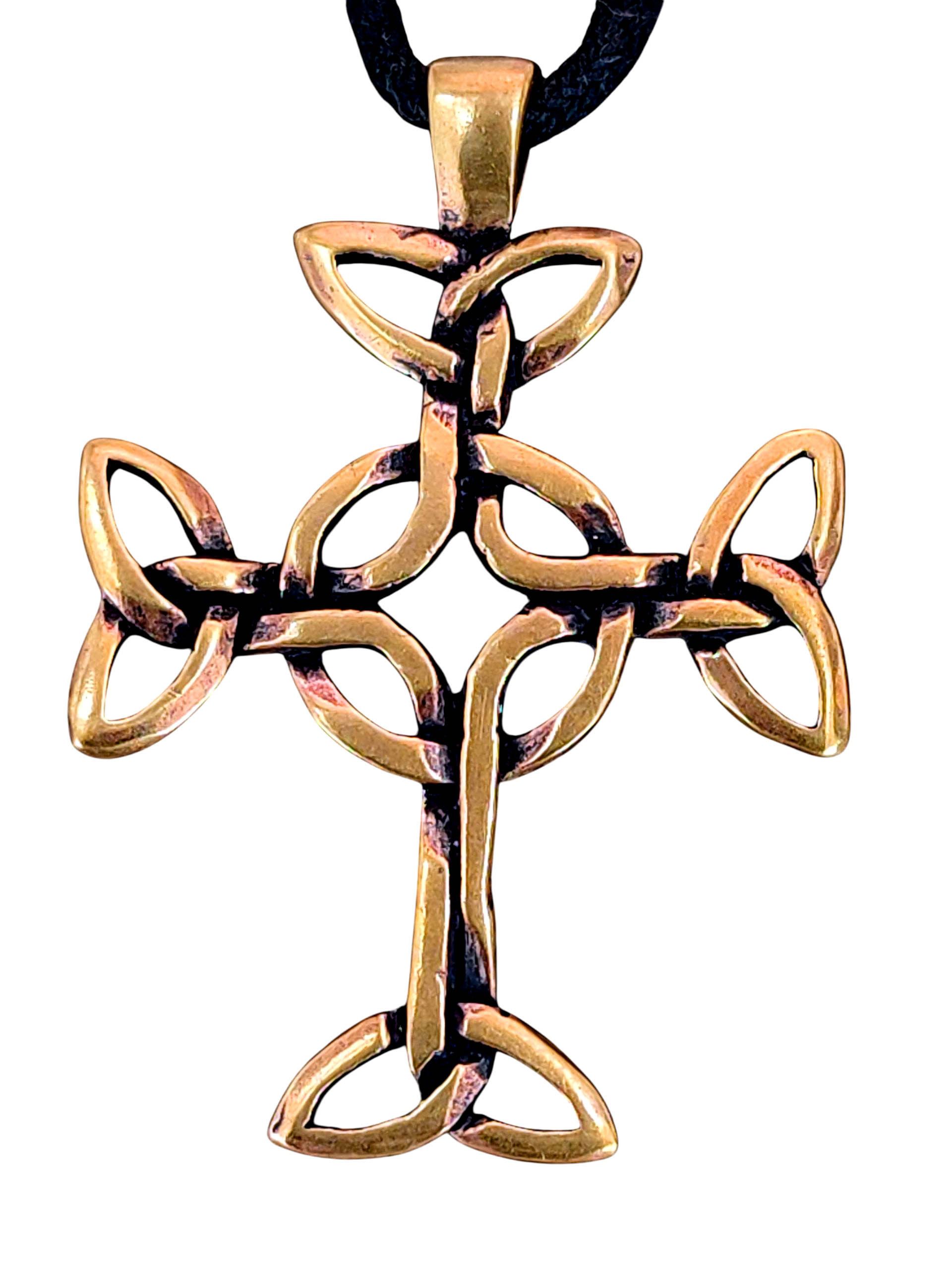 Kettenanhänger Keltenkreuz Kreuz Anhänger Kette keltischer Knoten Kelten Bronze