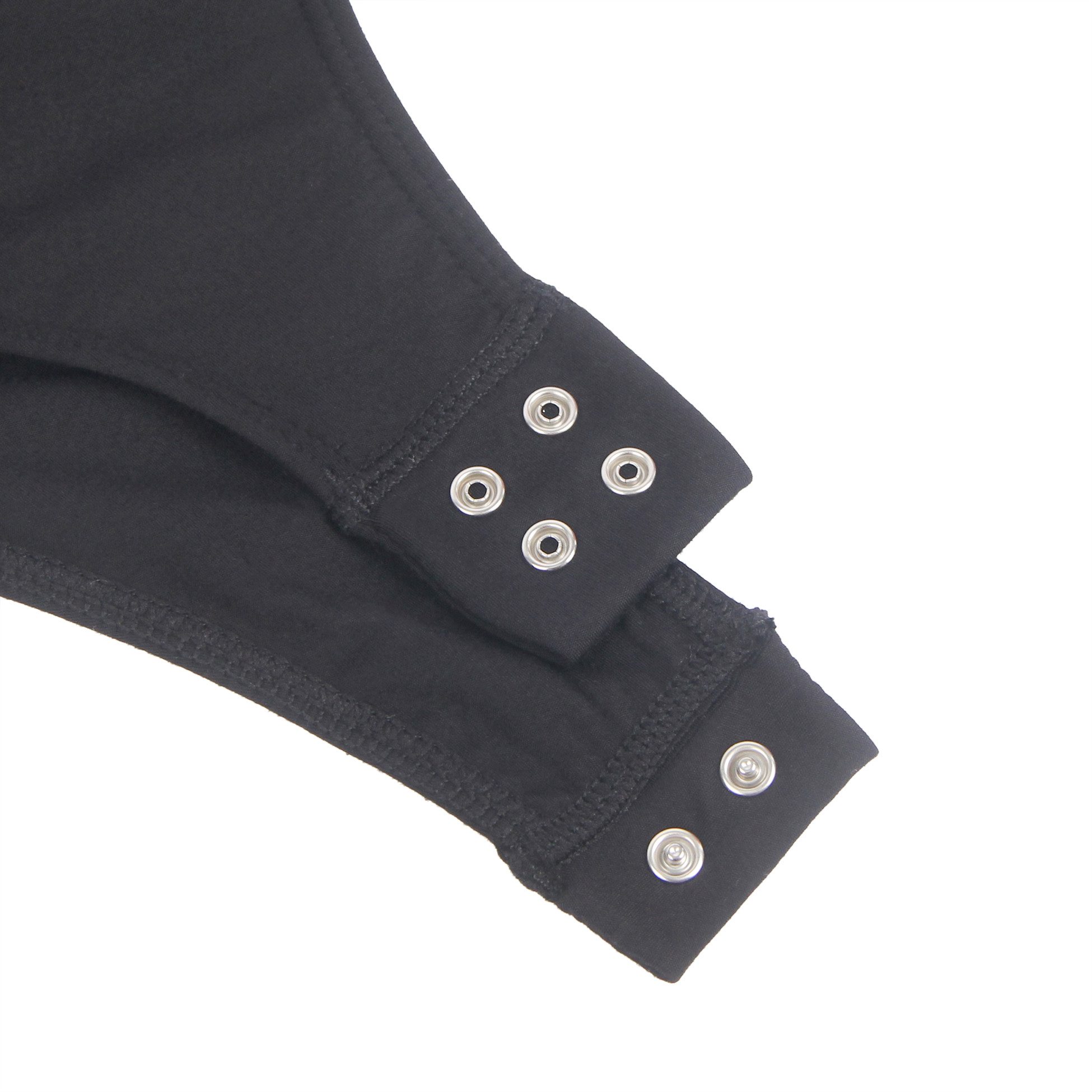 HO-Ersoka Langarmbody Body Teddy langarm blickdicht mit Spitzeneinsatz schwarz XL (44) Druckknöpfe im Schritt