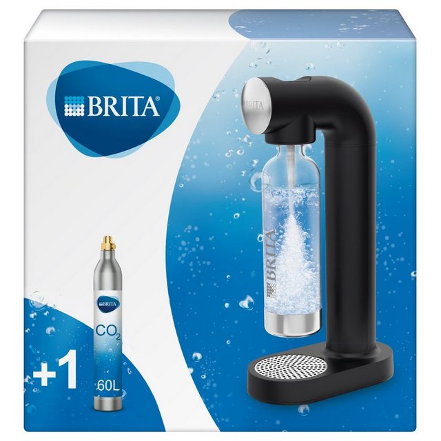 BRITA Wassersprudler sodaONE (schwarz), inkl. 1 PET-Flasche und 1 CO2-Zylinder