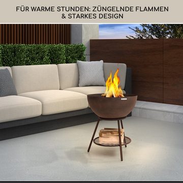 blumfeldt Feuerschale Fireball Azuma, (Set), Feuerschale Garten mit Grill Feuerkorb Feuerstelle Outdoor