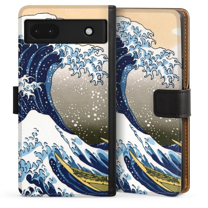 DeinDesign Handyhülle Katsushika Hokusai Die große Welle vor Kanagawa Kunst Google Pixel 6a Hülle Handy Flip Case Wallet Cover Handytasche Leder