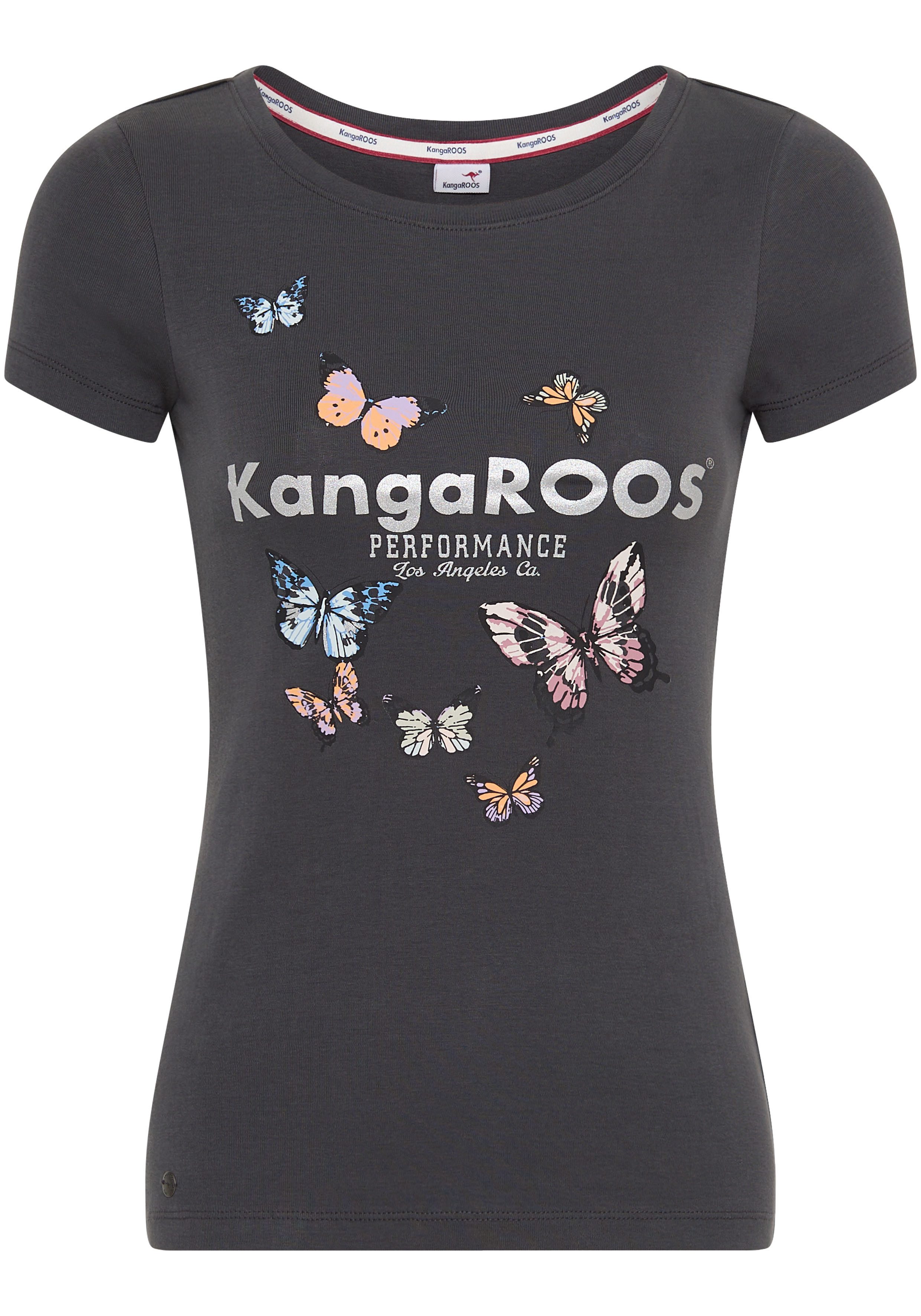 KangaROOS T-Shirt Kurzarm, körpernahe Passform, aus Rippware