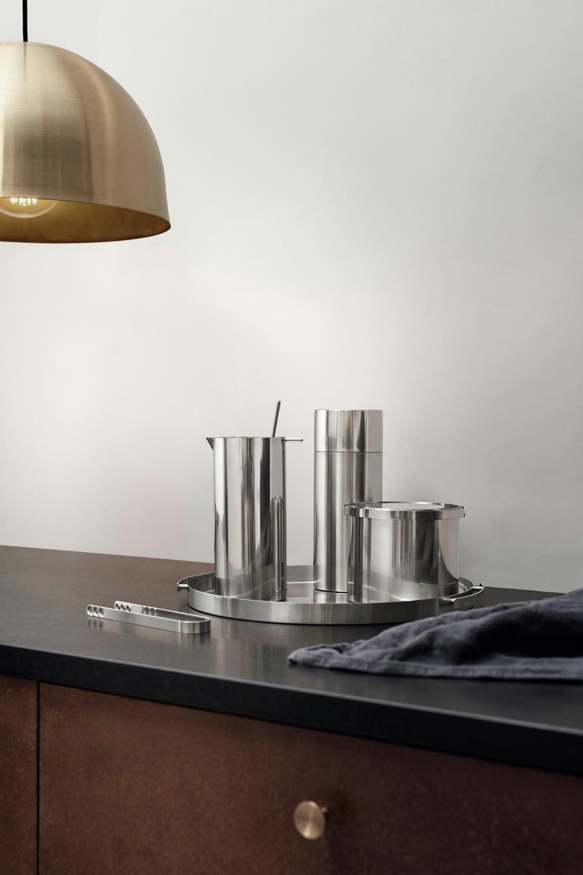 Stelton Servierbrett Stelton Arne Jacobsen Serviertablett Ø 33.5 cm Steel, Edelstahl