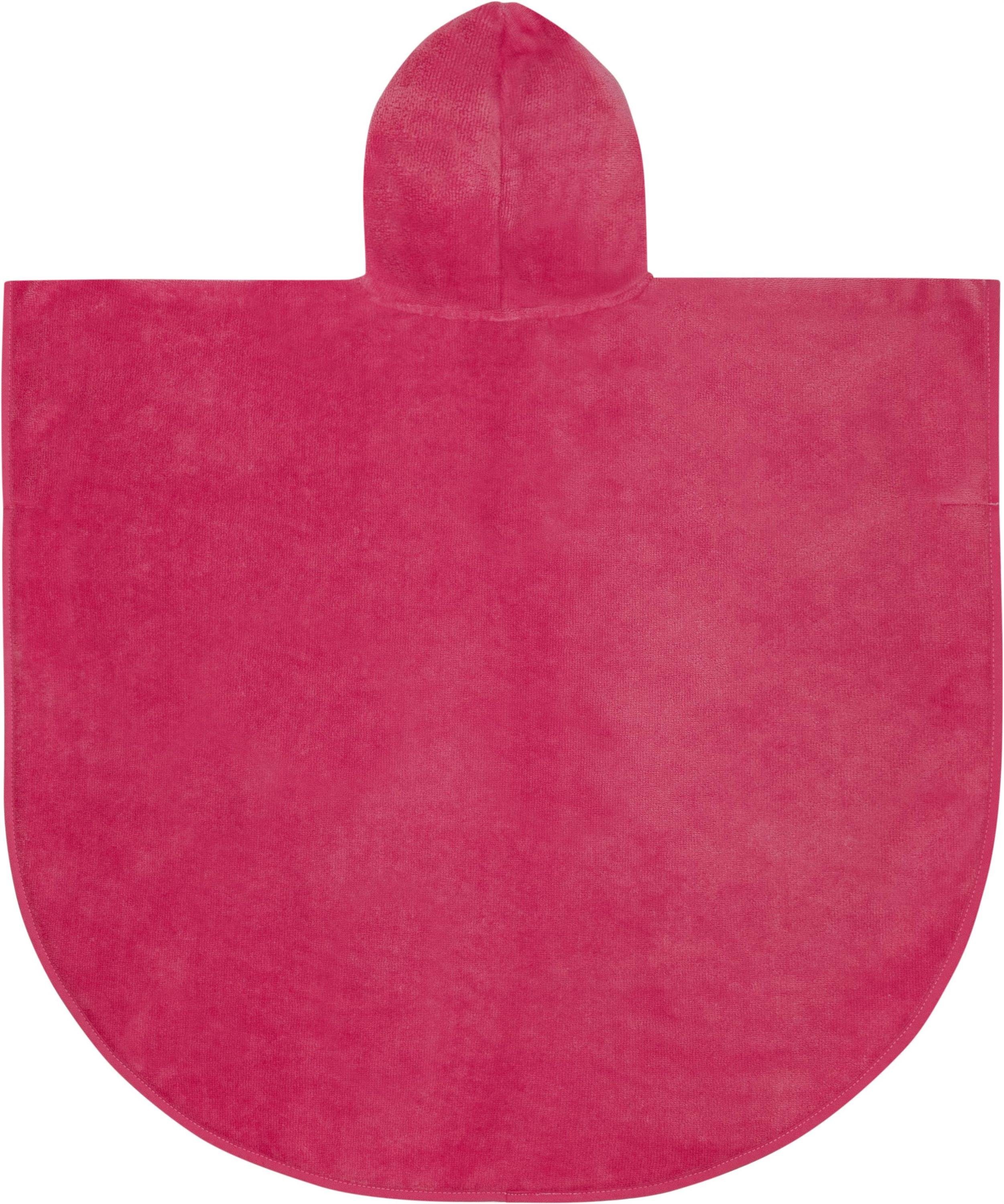 70 x (55 Schlupf, weich normani cm Badeponcho Pink Kapuze Mischfaser, cm), mit Kapuze, Badeponcho Kinder