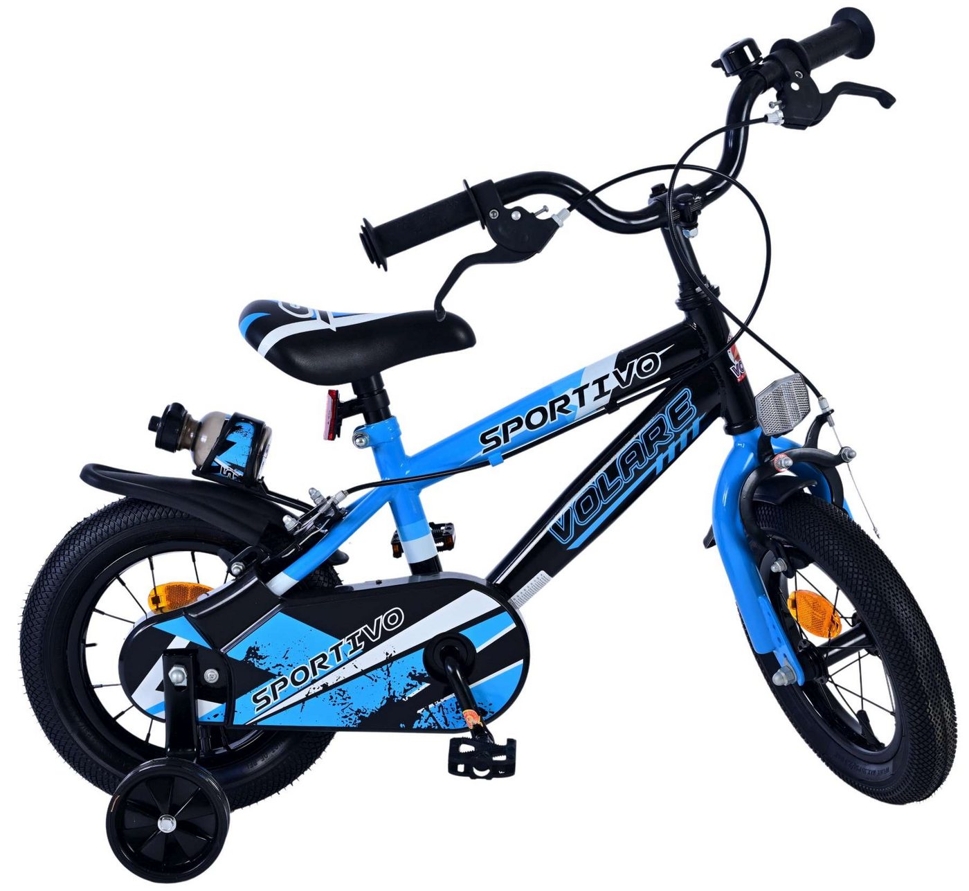 Thumbnail - Volare Kinderfahrrad Kinderfahrrad Sportivo für Jungen 12 Zoll Kinderrad Schwarz Blau