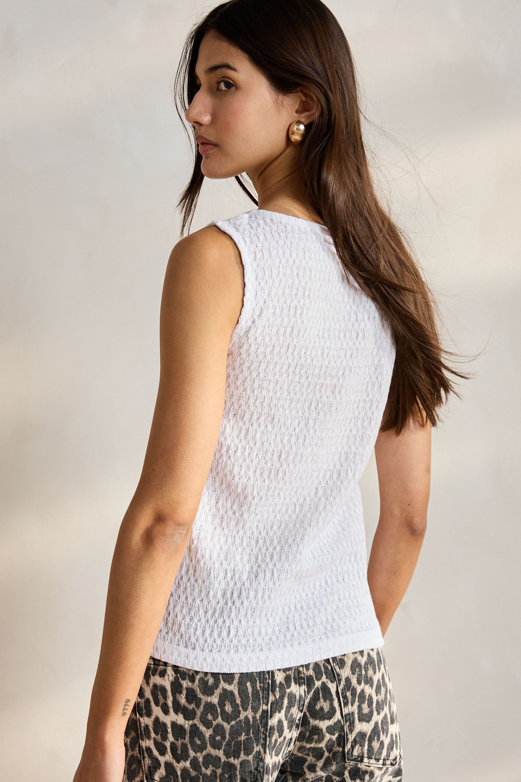 Next Trägertop Strukturiertes Tanktop mit Henleydetail günstig online kaufen