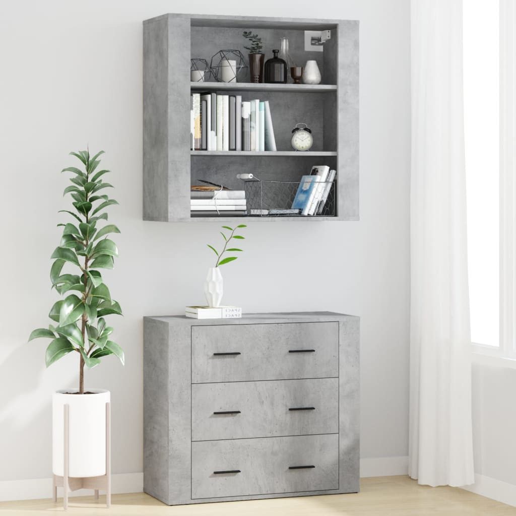 vidaXL Highboard Highboard Betongrau Holzwerkstoff (1 St)