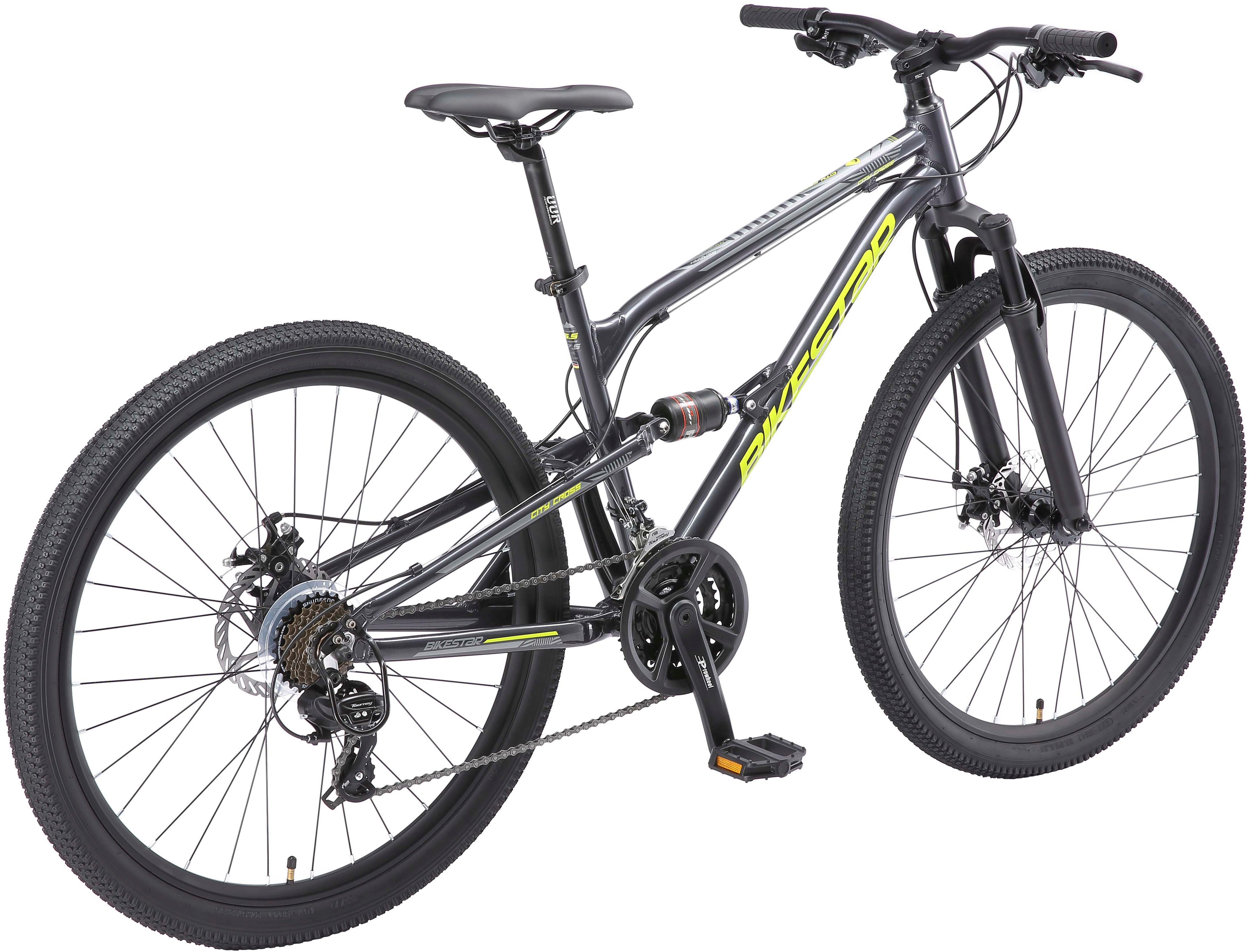 Bikestar Mountainbike, 21 Gang Shimano RD-TY300 Schaltwerk, Kettenschaltung, für Damen und Herren, Kettenschaltung
