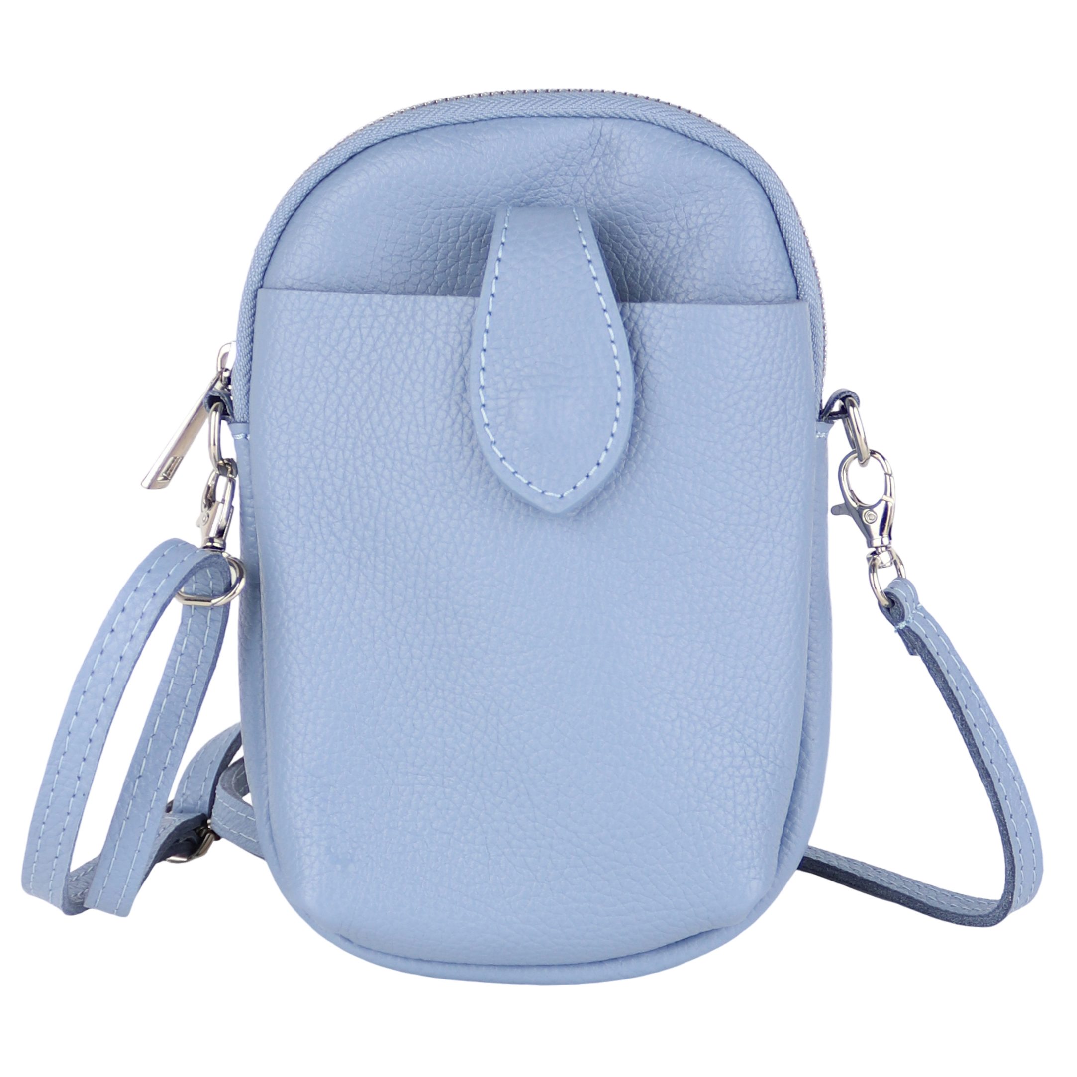 MIRROSI Handytasche Damen Kleine Umhängetasche aus Echtleder Made in Itlay (ca. 14x21x3cm), Mini Handytasche zum Umhängen, Handy Tasche