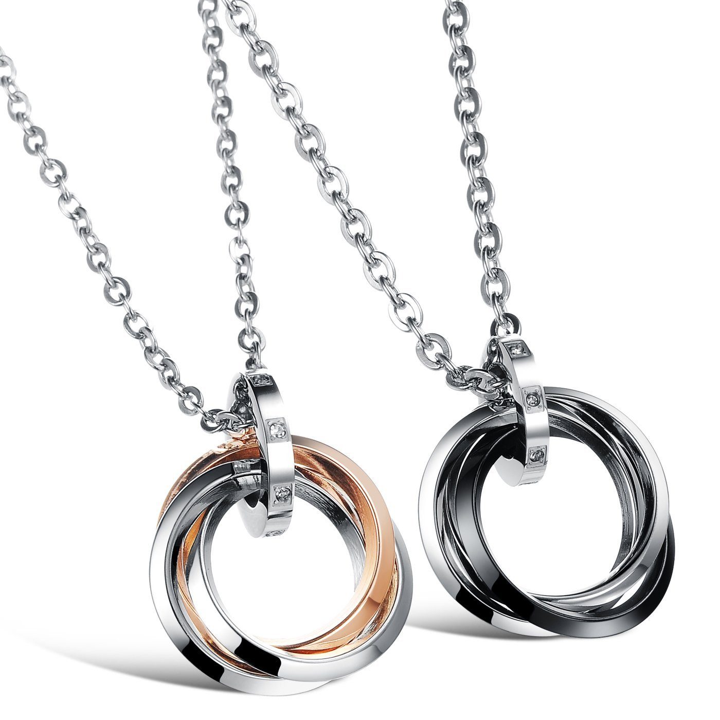 Kim Johanson Schmuckset Liebe, mit Zirkonia, Цепи парные: 2 Цепи с кулонами
