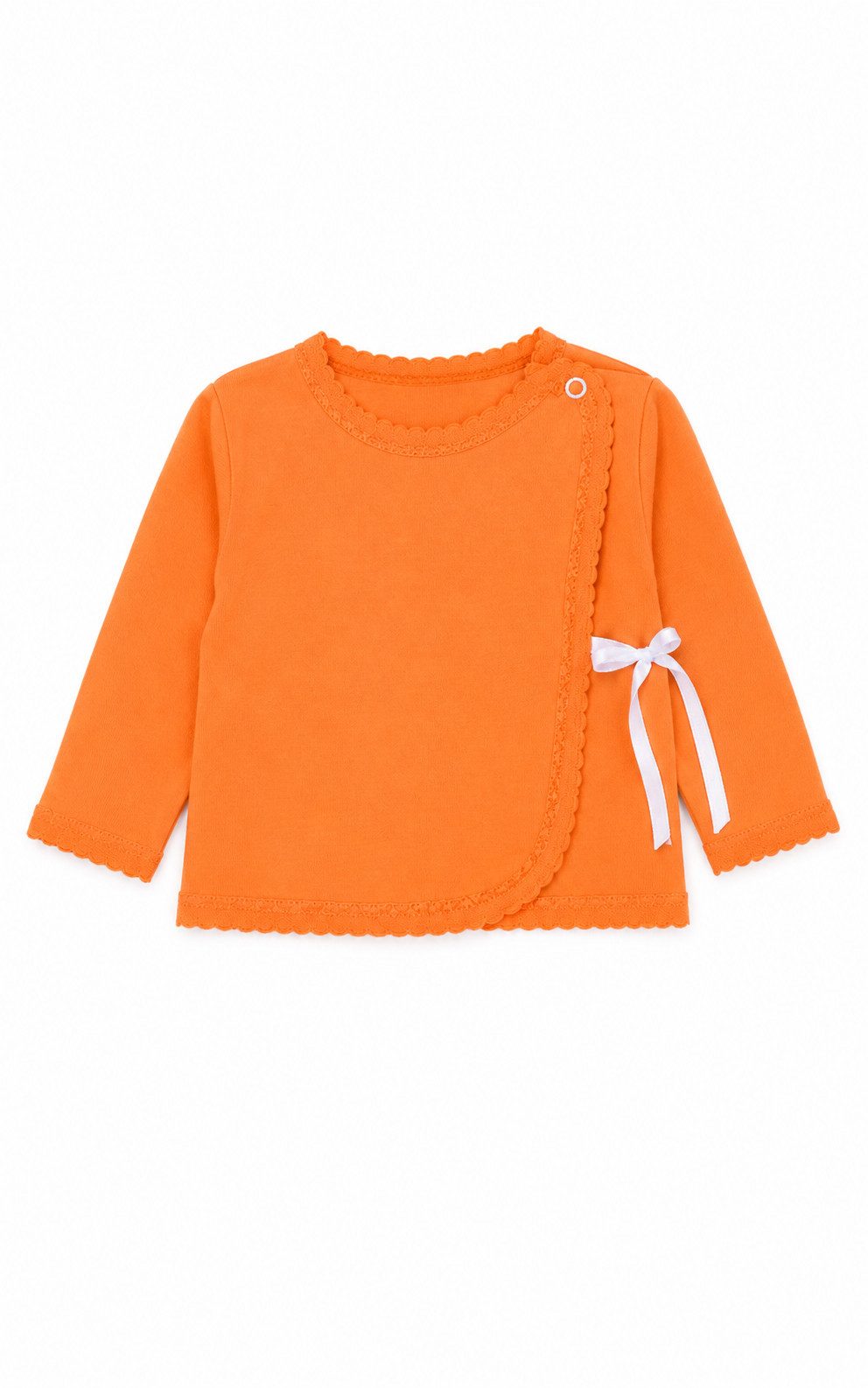 La Bortini Wickelshirt Baby Shirt Wickelhemdchen in Orange Baby shirt (Shirt für Neugeborene Jungen und Mddchen)