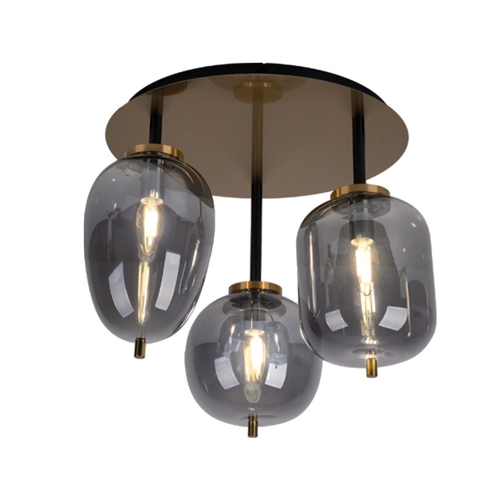 GLOBO LIGHTING Kugelleuchte, Leuchtmittel nicht inklusive, Deckenlampe Glas 3 flammig Lampenschirm Deckenleuchte Glas
