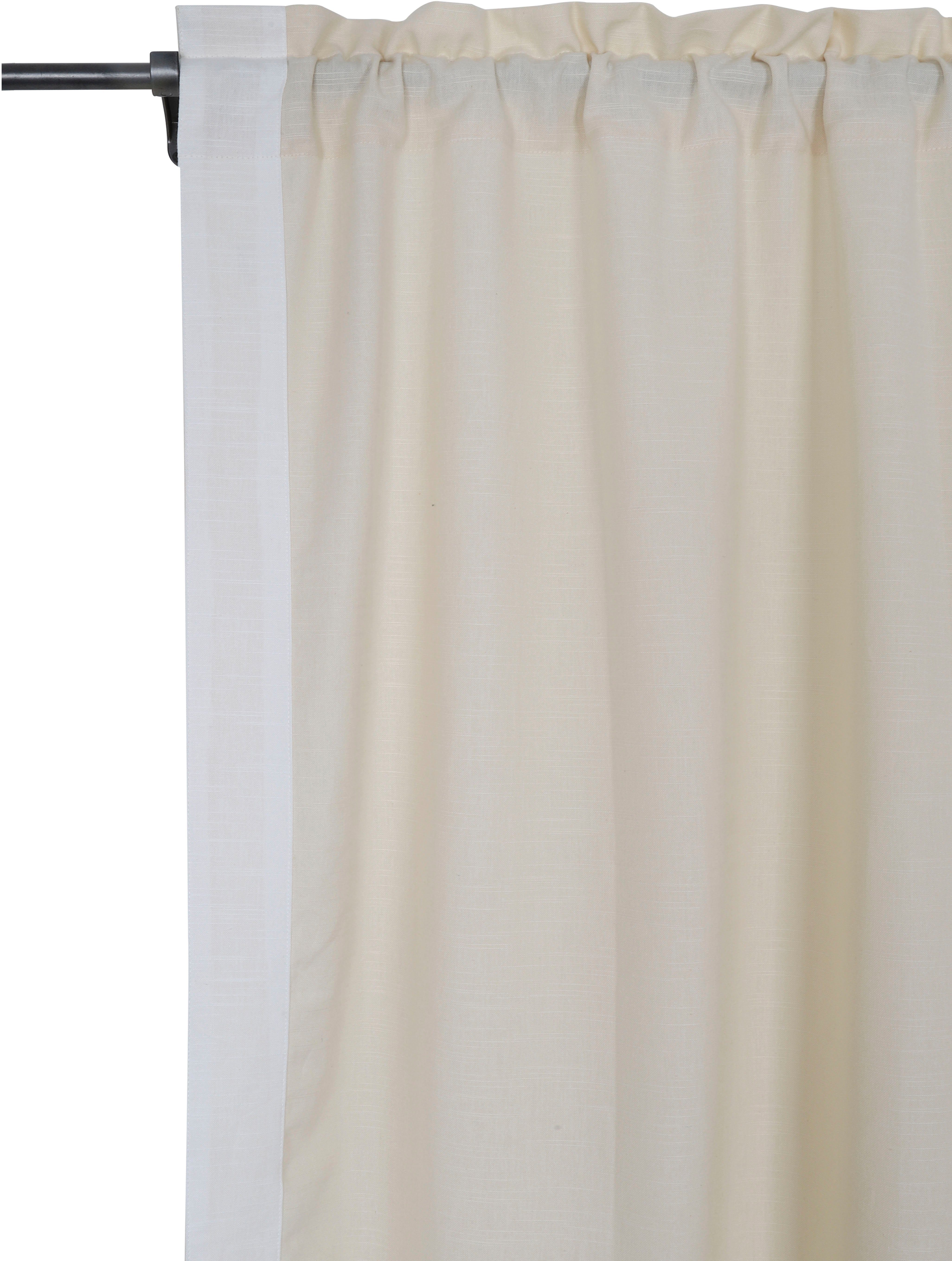 Vorhang Matias, blickdicht, blickdicht, Größen verschiedene andas, beige/weiß (1 monochrom, St), Stangendurchzug