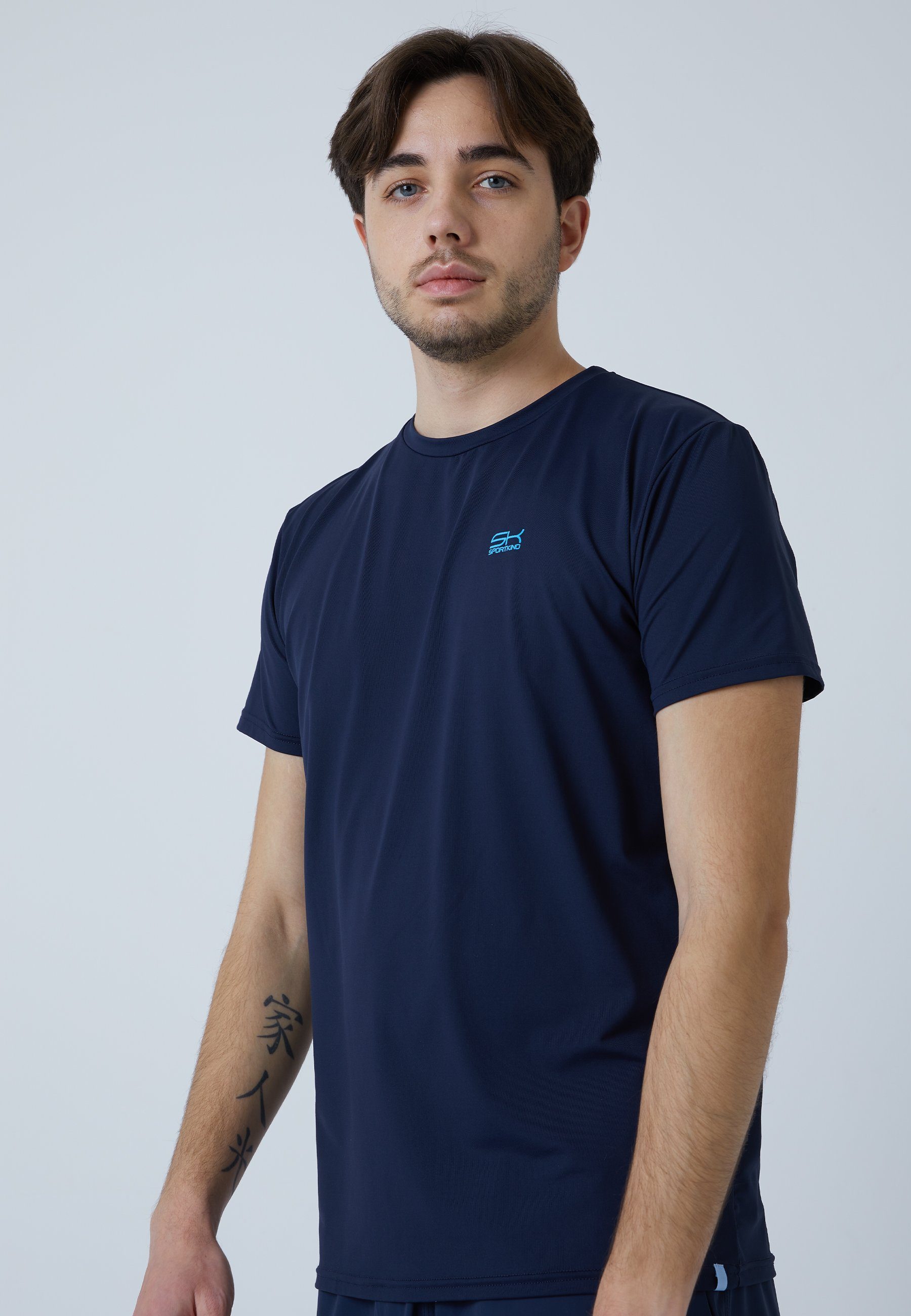 SPORTKIND Funktionsshirt Tennis T-Shirt Rundhals Herren & Jungen navy blau | Funktionsshirts