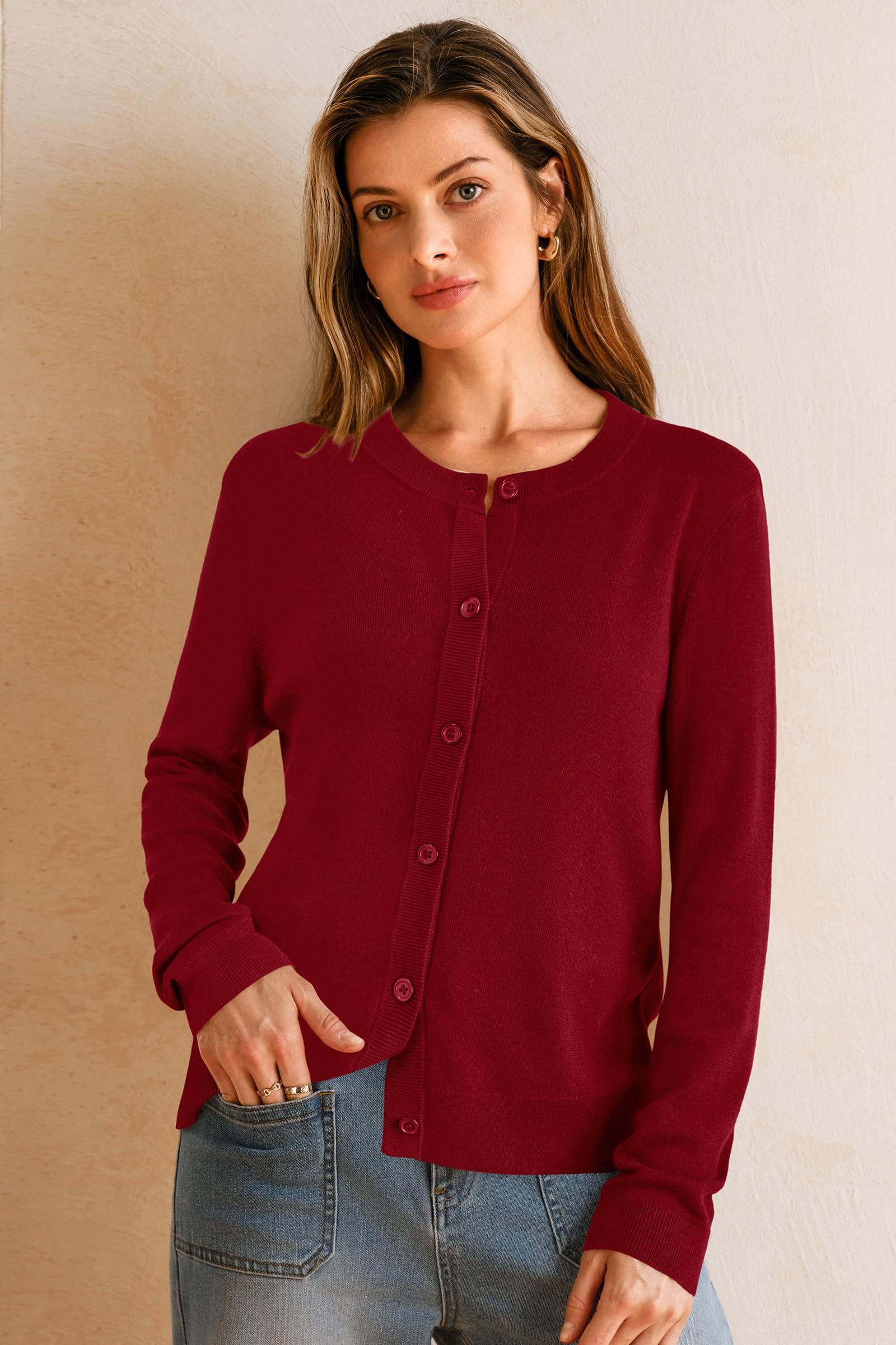 Arach&Cloz Strickjacke Damen Cardigan-Pullover Lässige Strickjacken Business-Casual-Outfit-Oberteil