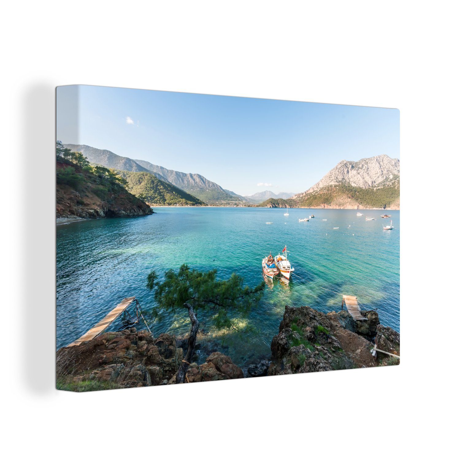 OneMillionCanvasses® Leinwandbild Die türkischen Buchten von Antalya, (1 St), Wandbild Leinwandbilder, Aufhängefertig, Wanddeko, 30x20 cm