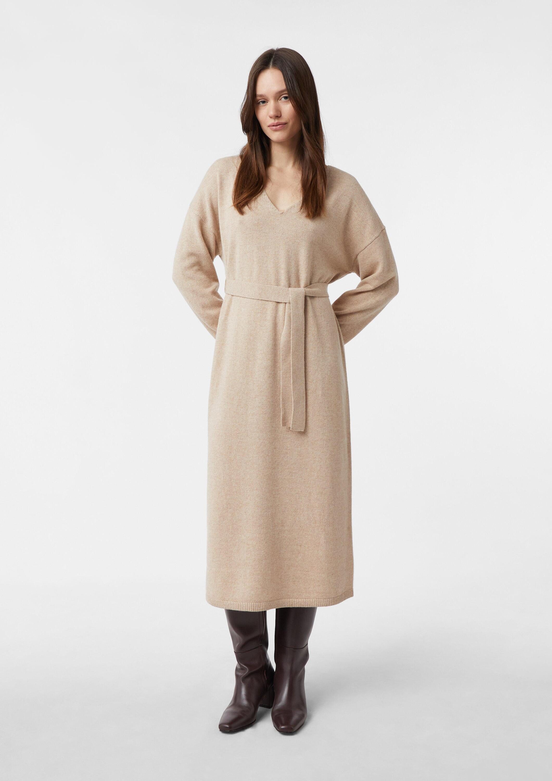 comma Maxikleid Kleid Midi-Kleid aus Wollmix im Relaxed Fit