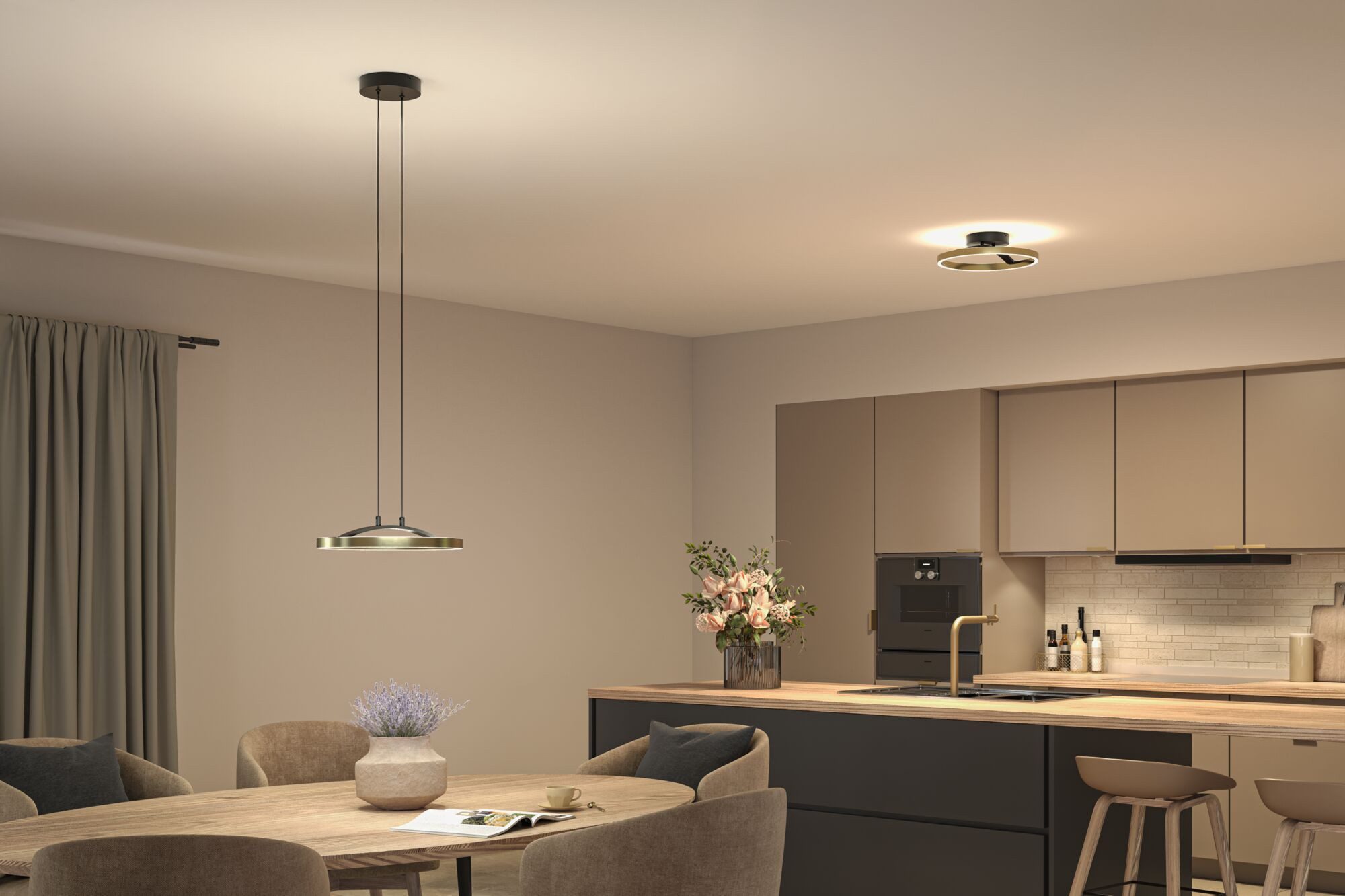 Paulmann LED Pendelleuchte Melira LED 24W Gold /Schwarz 230V Metall, mehrere Helligkeitsstufen, LED fest integriert, 3-Step-Dim